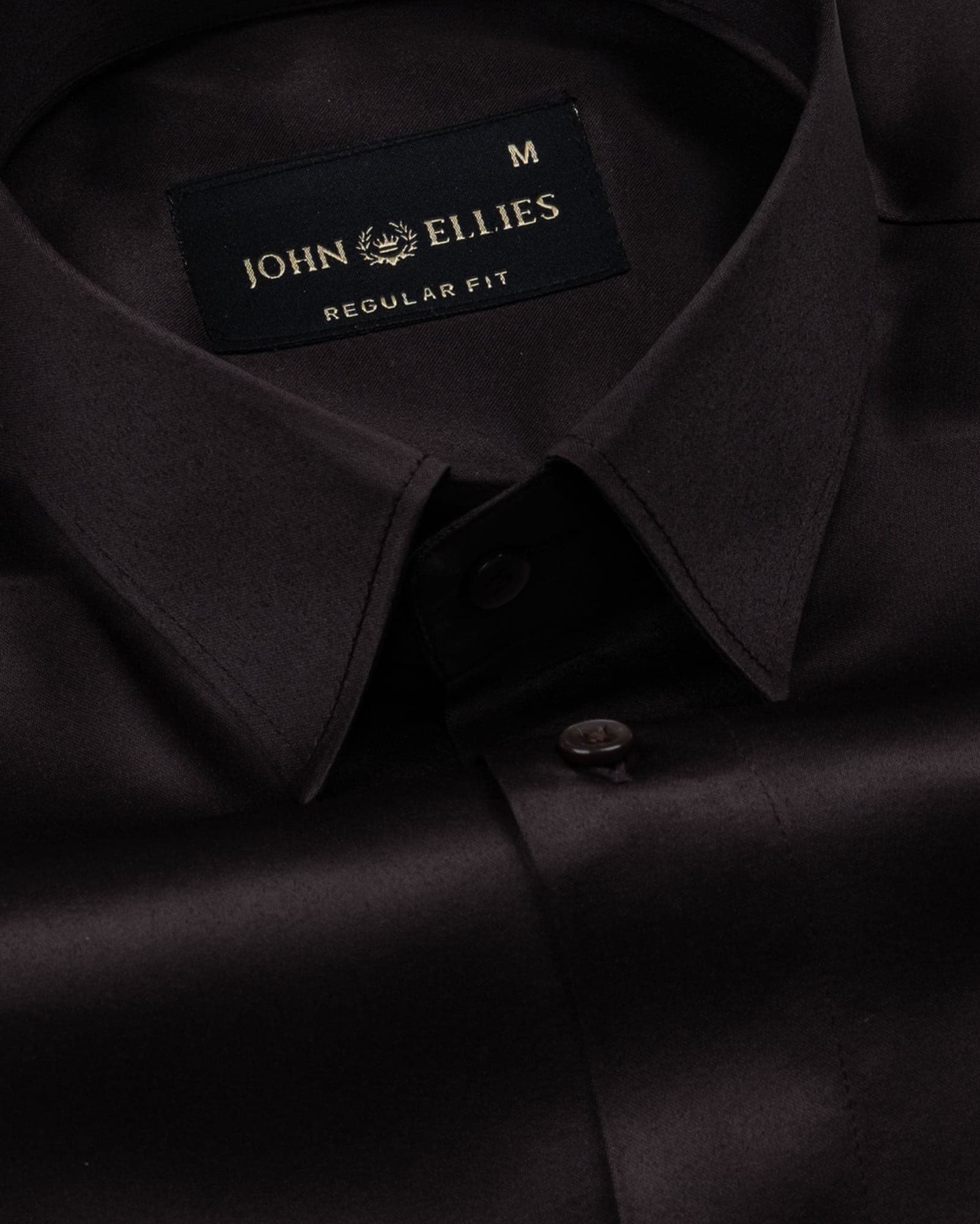 Wilson Coffee Plain Satin Shirt