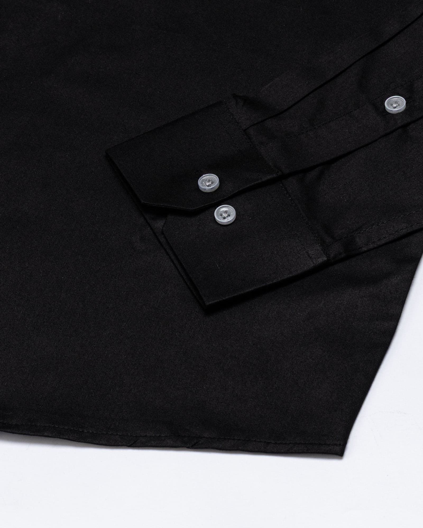 Zink Black Plain Cotton Shirt