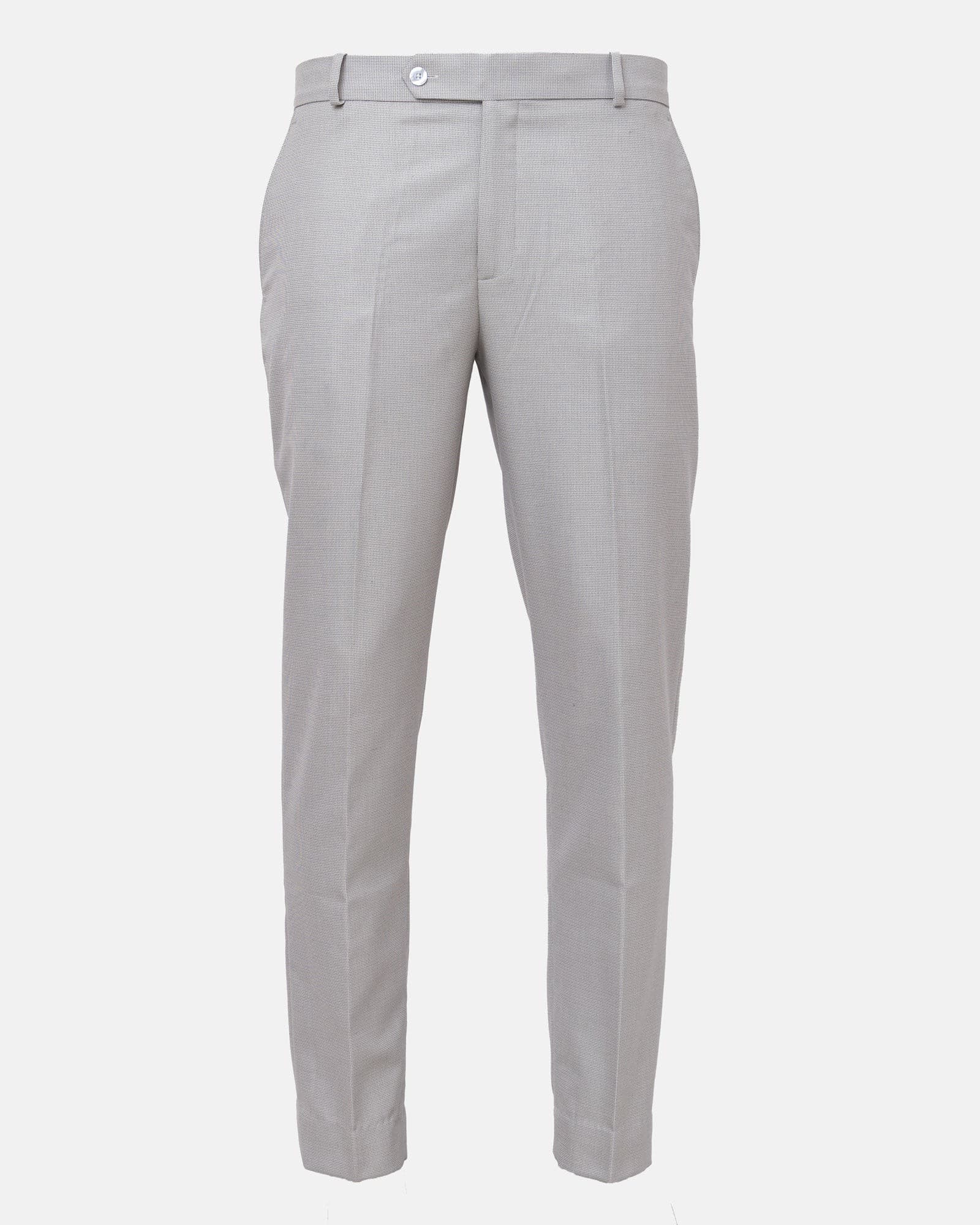 Mance Silver Textured Formal Cotton Pant