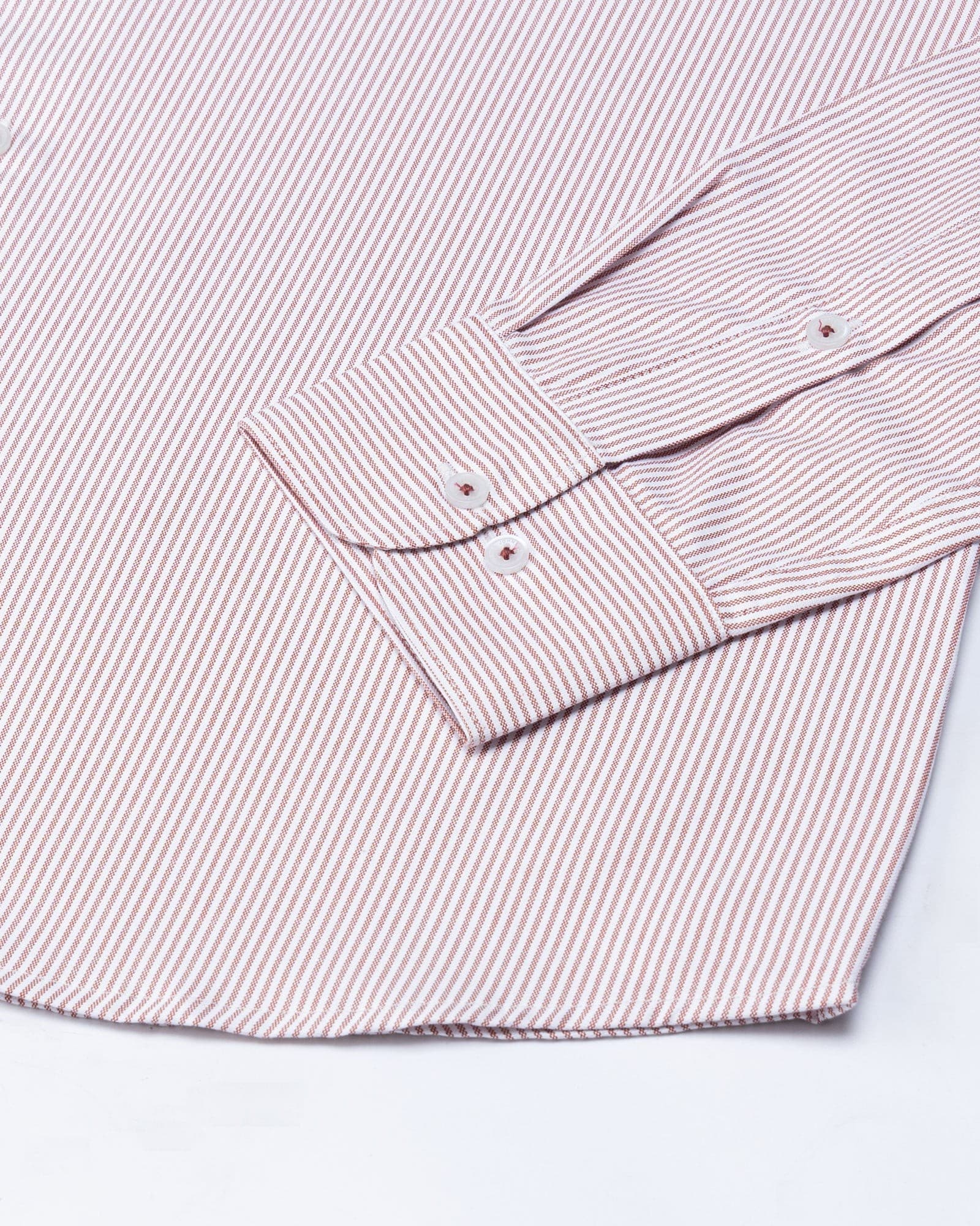 Zanrix Red Stripe Button Down Oxford Cotton Shirt