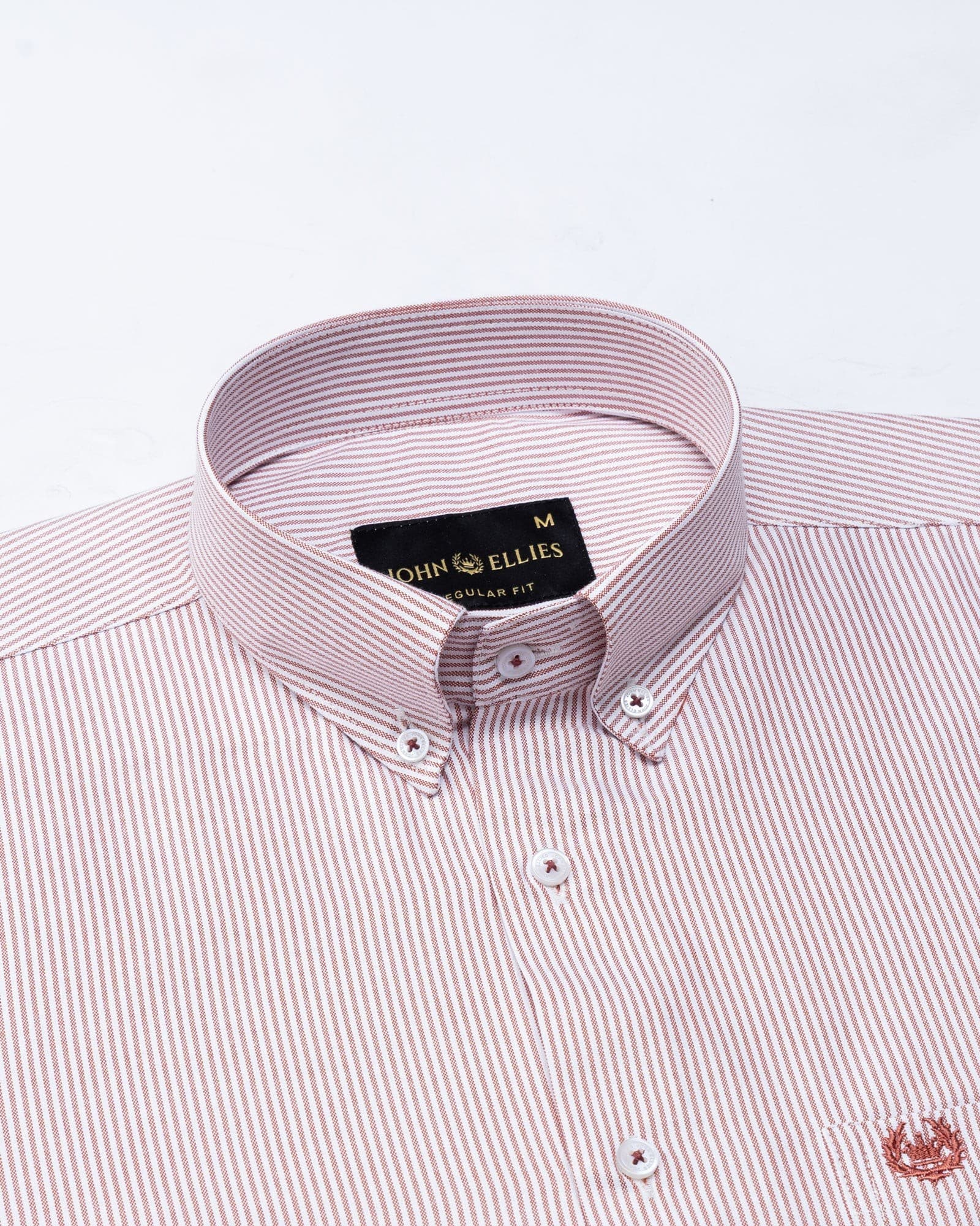 Zanrix Red Stripe Button Down Oxford Cotton Shirt