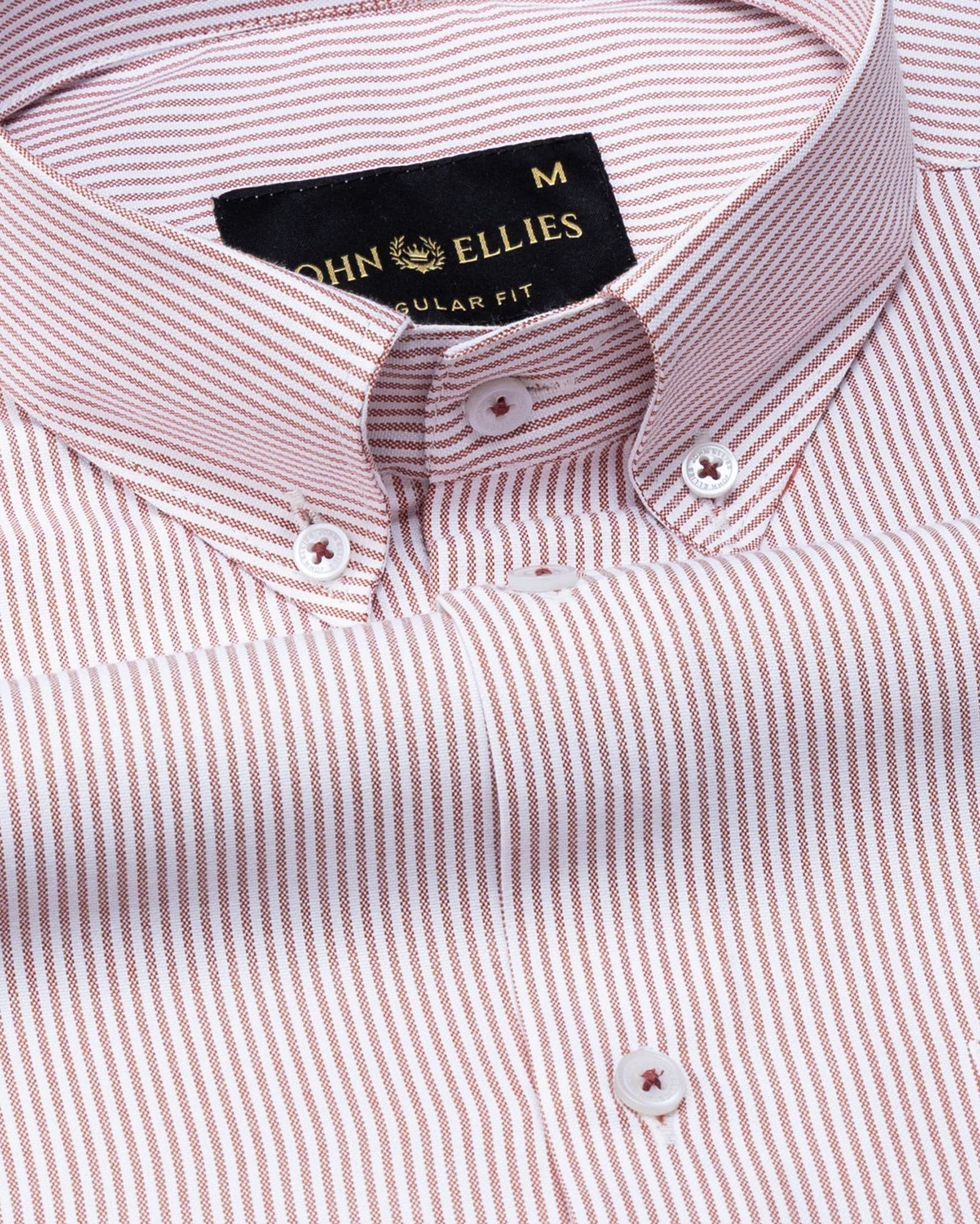 Zanrix Red Stripe Button Down Oxford Cotton Shirt