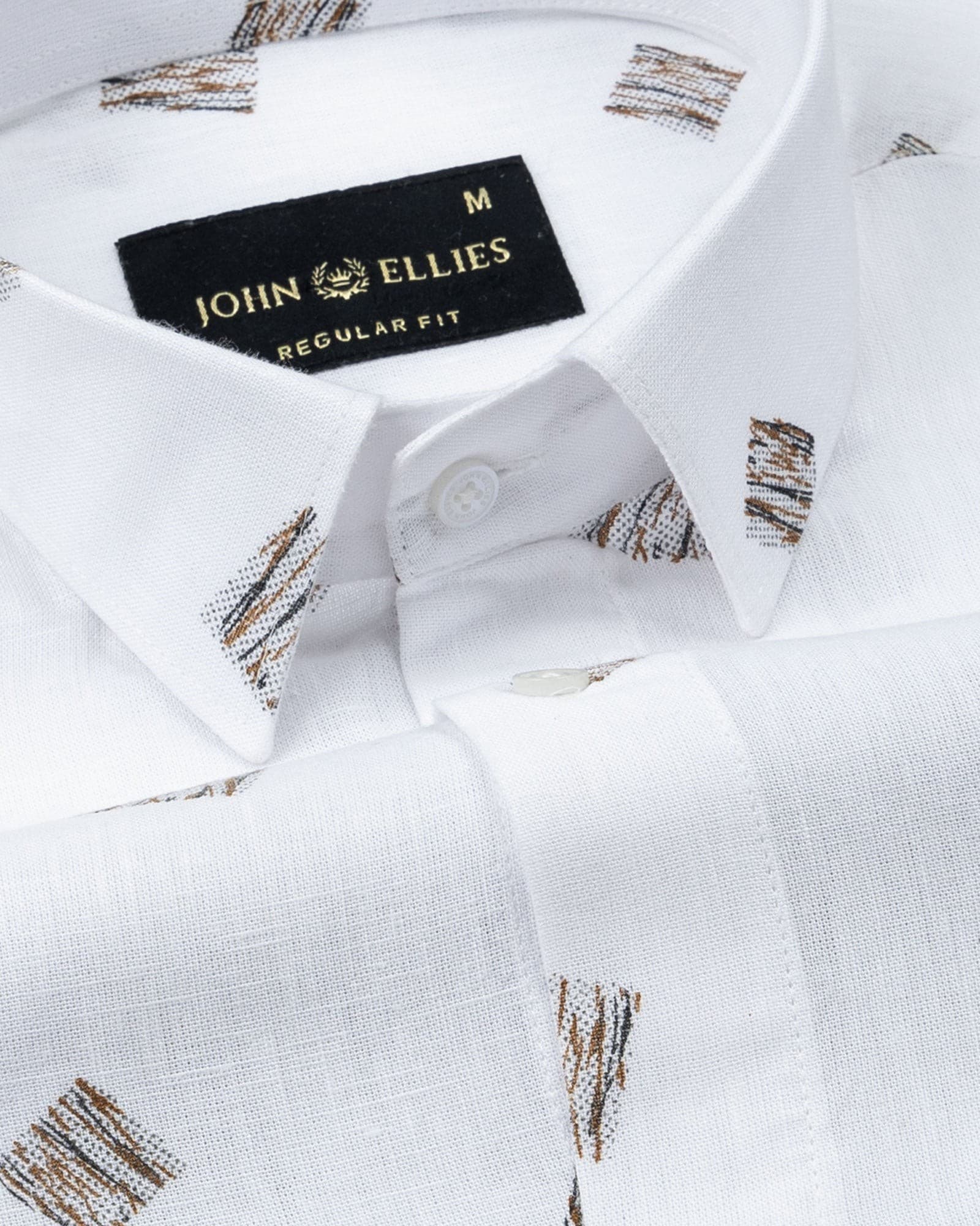 Celith White Scribble Linen Printed Shirt