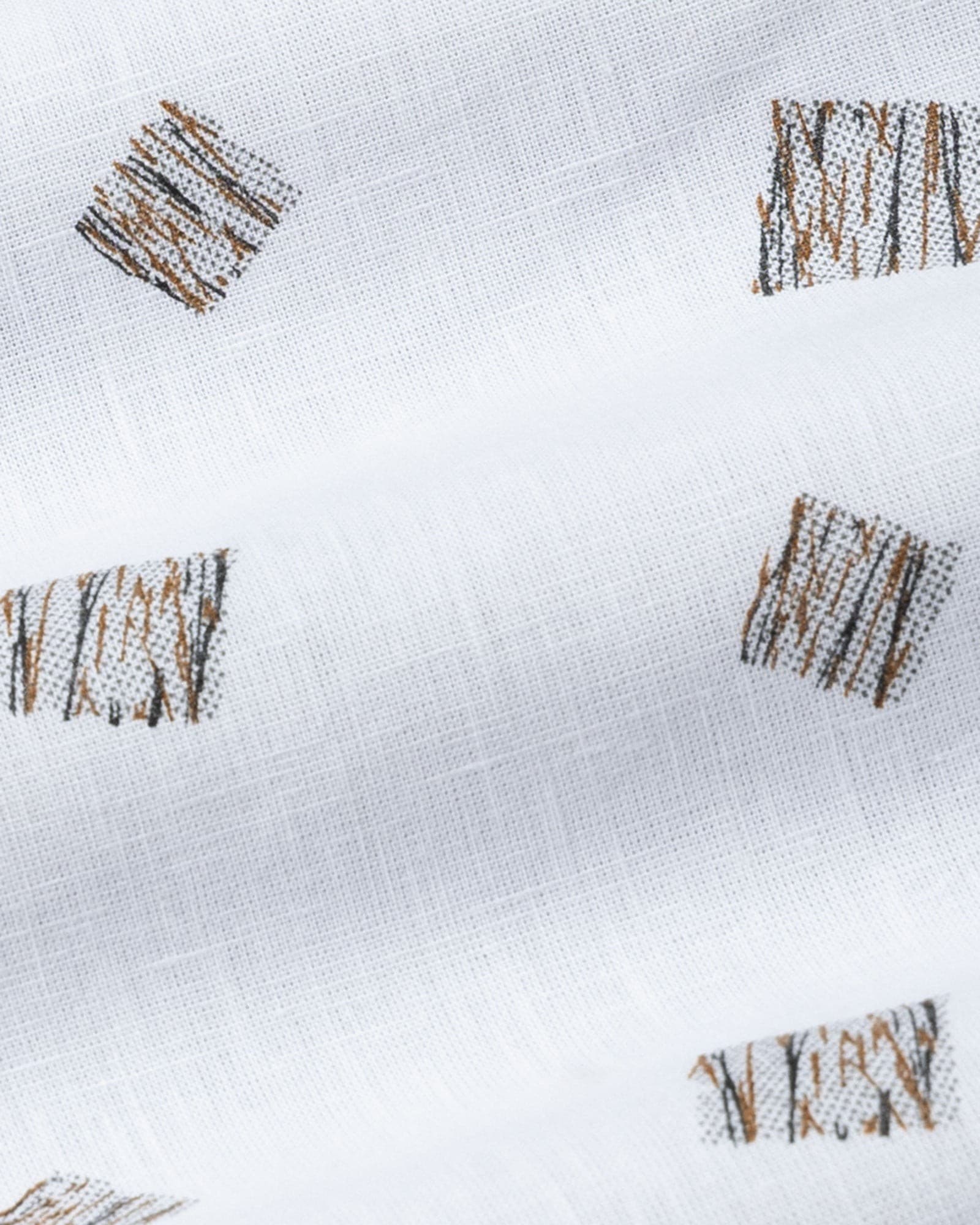 Celith White Scribble Linen Printed Shirt