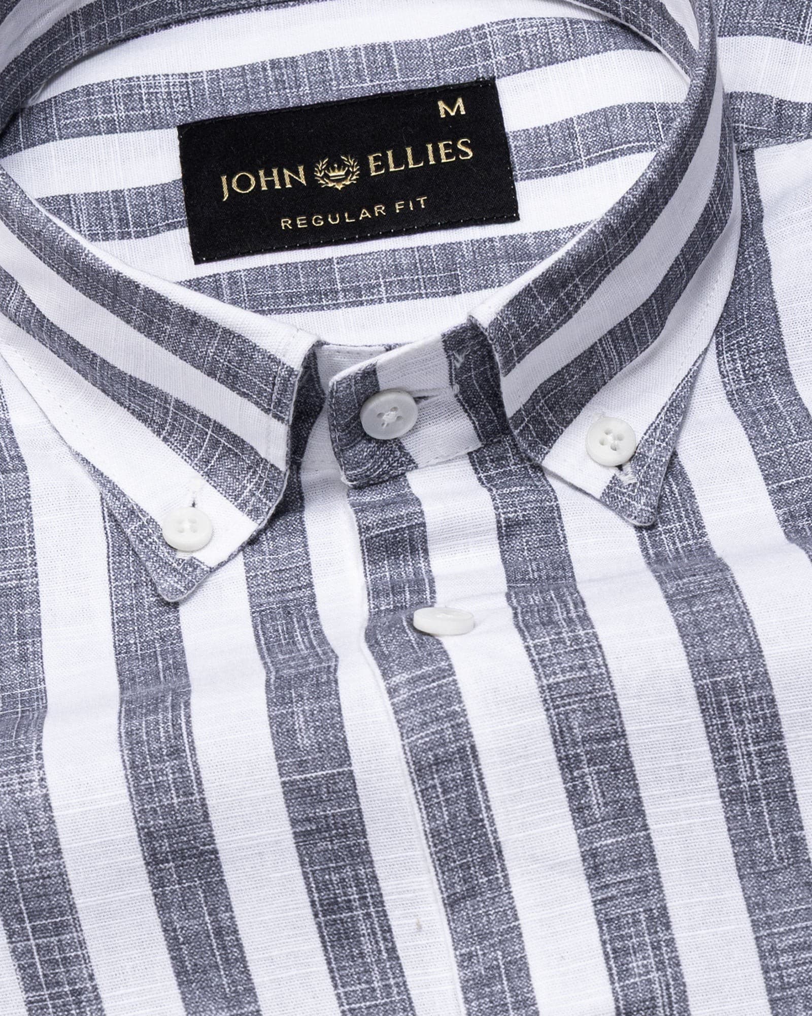 Mersin Black Stripe Button Down Linen Shirt