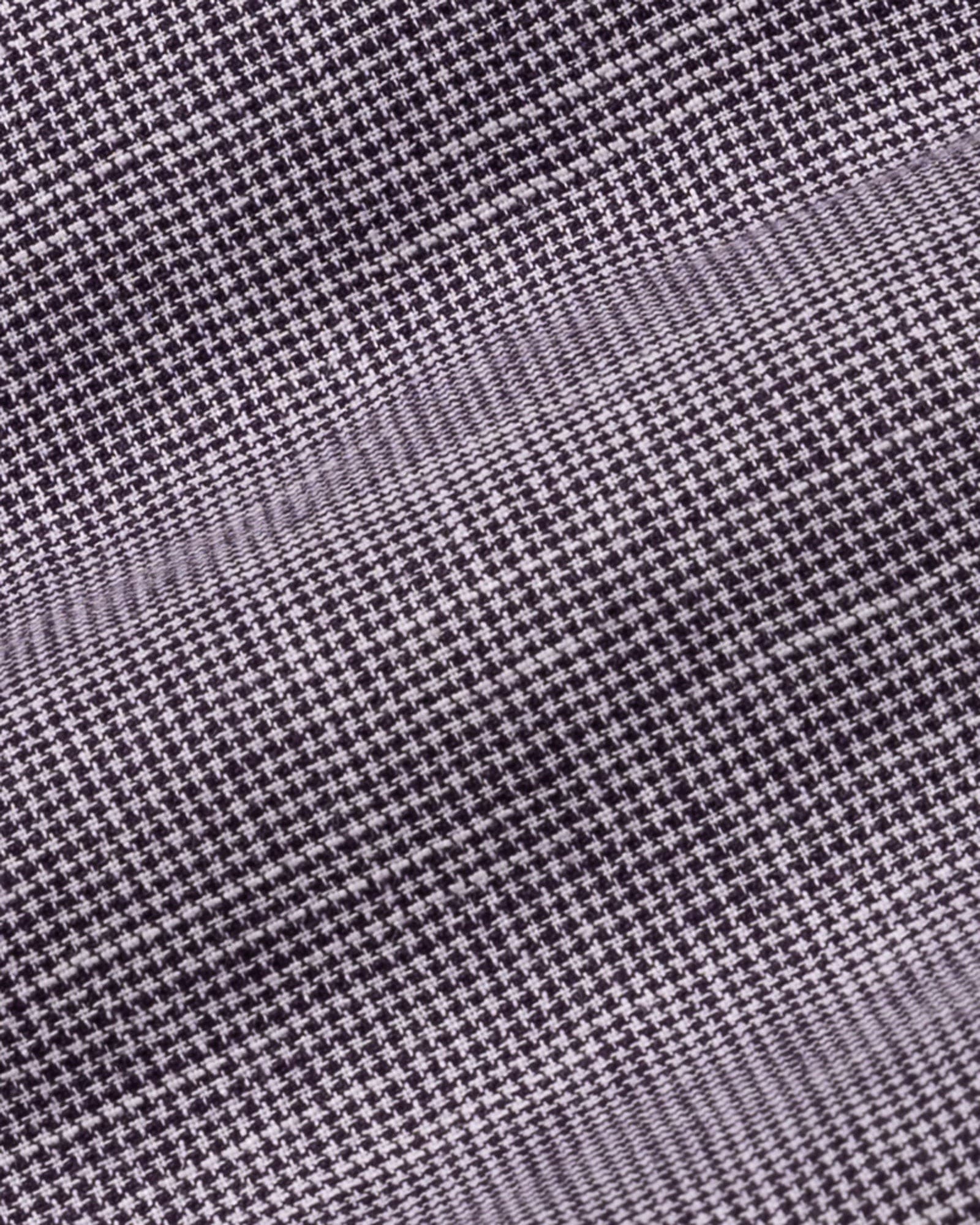 Zinots Purple Houndstooth Check Button Down Linen Shirt