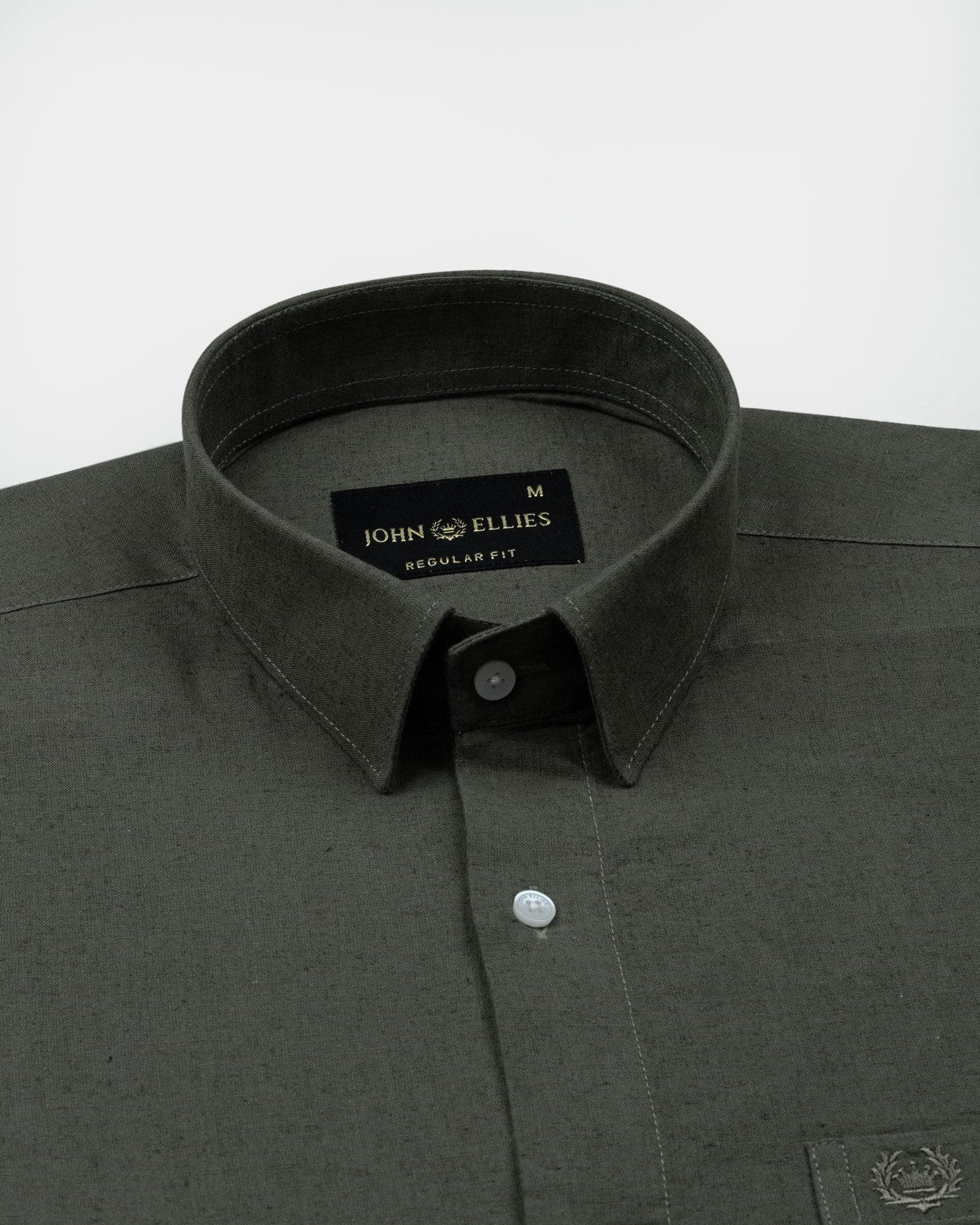 Pekzy Green Plain Luxurious Linen Shirt