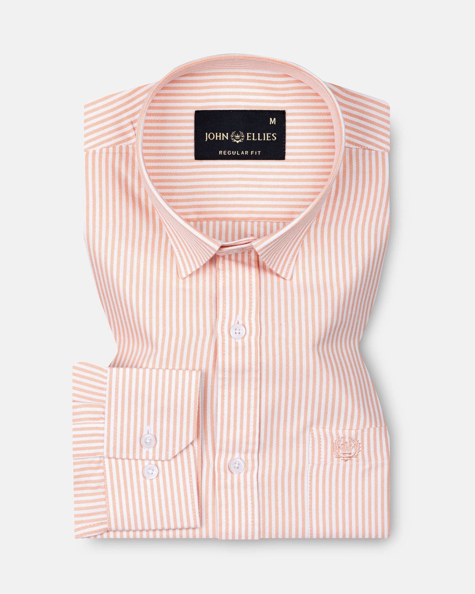 Axels Peach Stripes Oxford Cotton Shirt