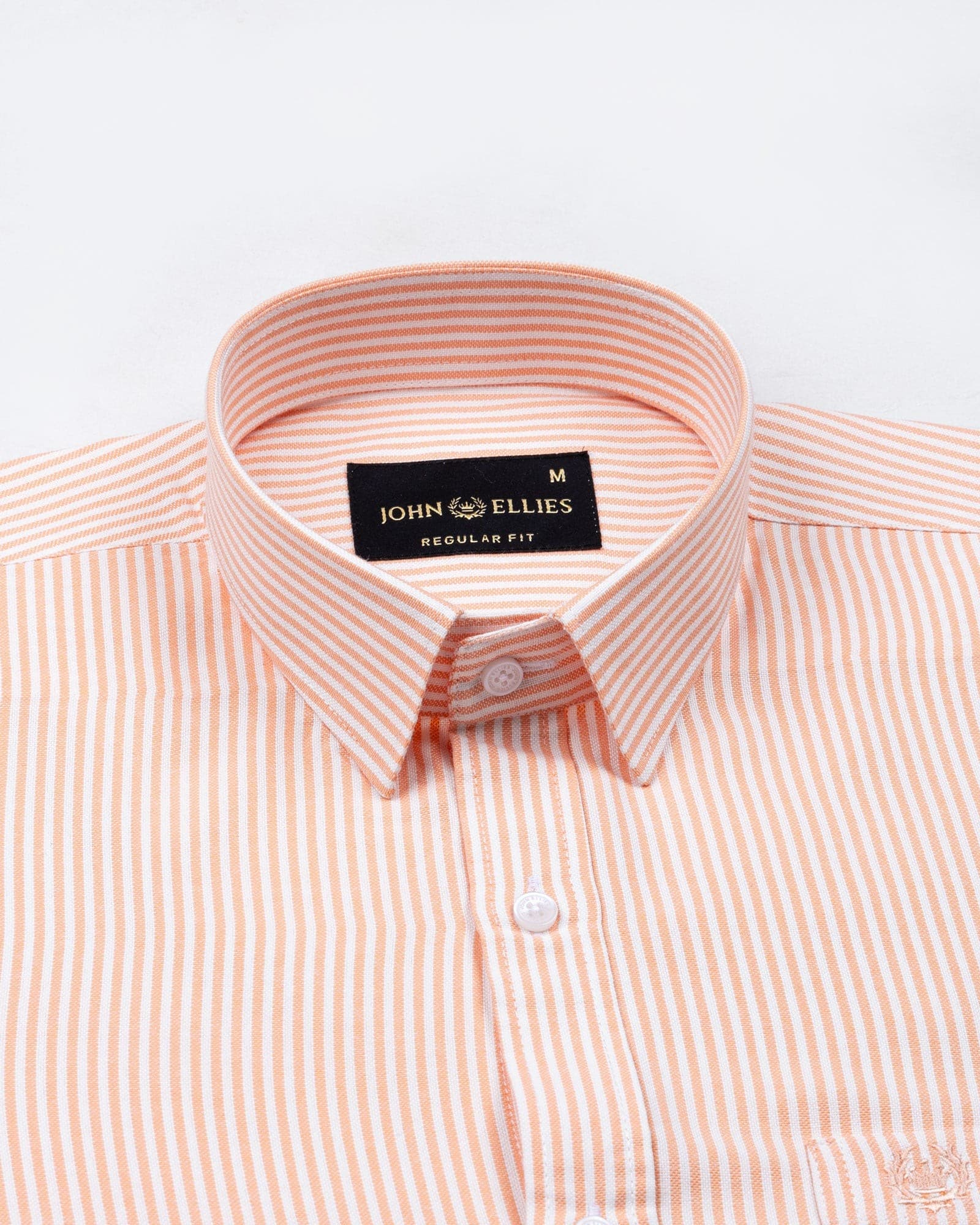 Axels Peach Stripes Oxford Cotton Shirt