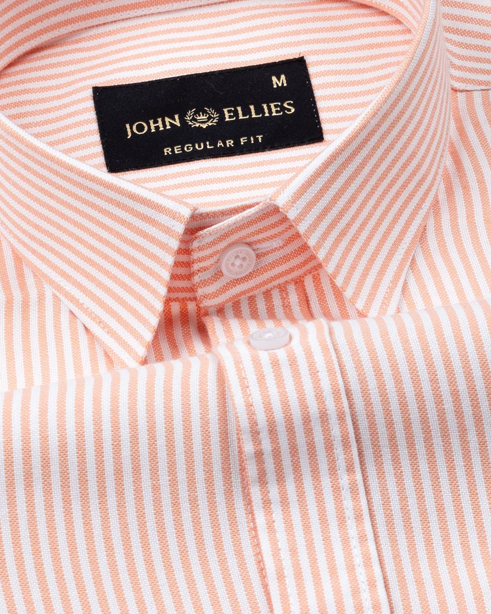 Axels Peach Stripes Oxford Cotton Shirt