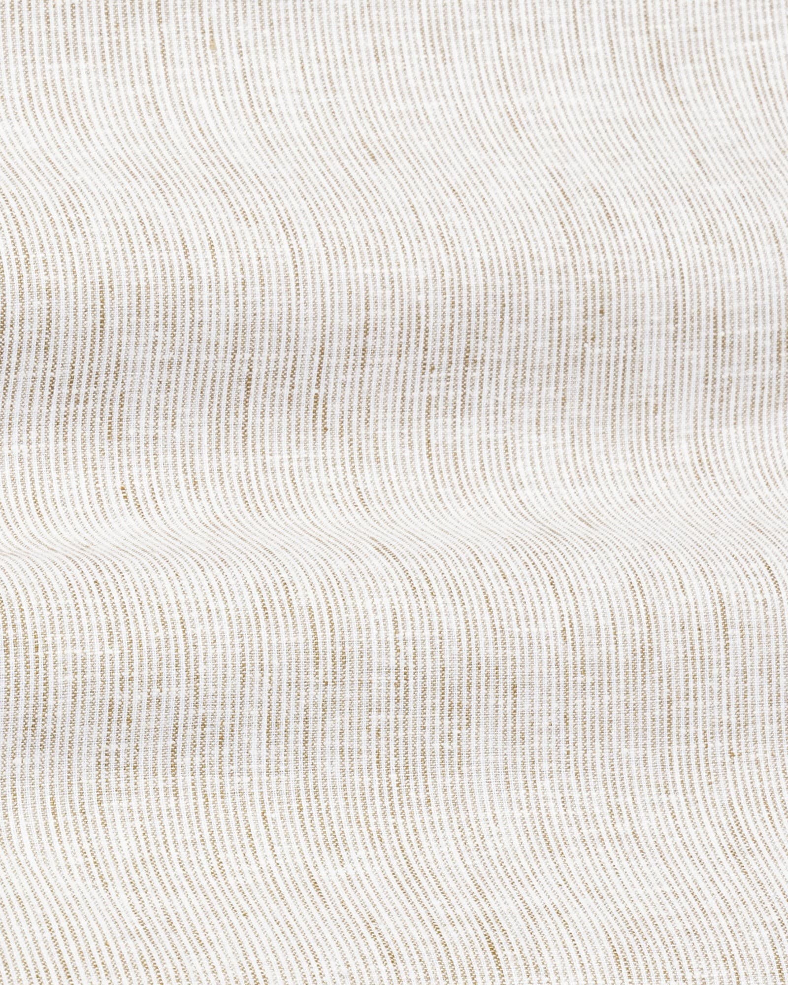 Macbeth Brown Stripe Button Down Linen Shirt
