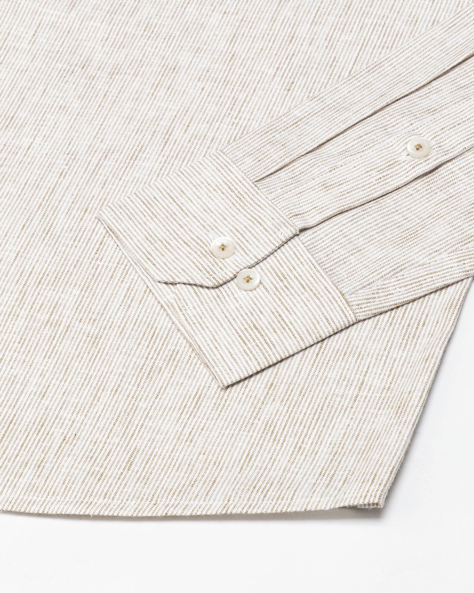 Macbeth Brown Stripe Button Down Linen Shirt
