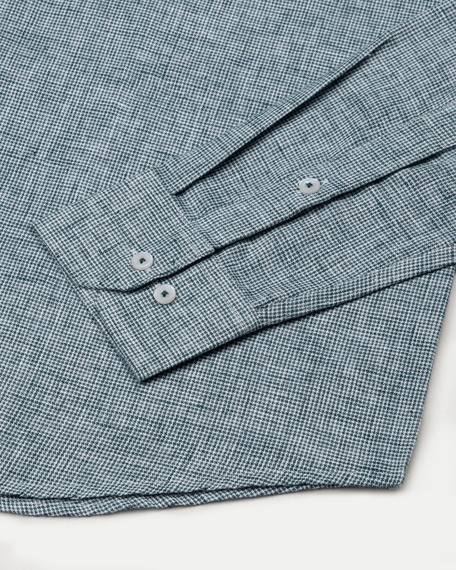 Parcore Green Check Button Down Linen Cotton Shirt