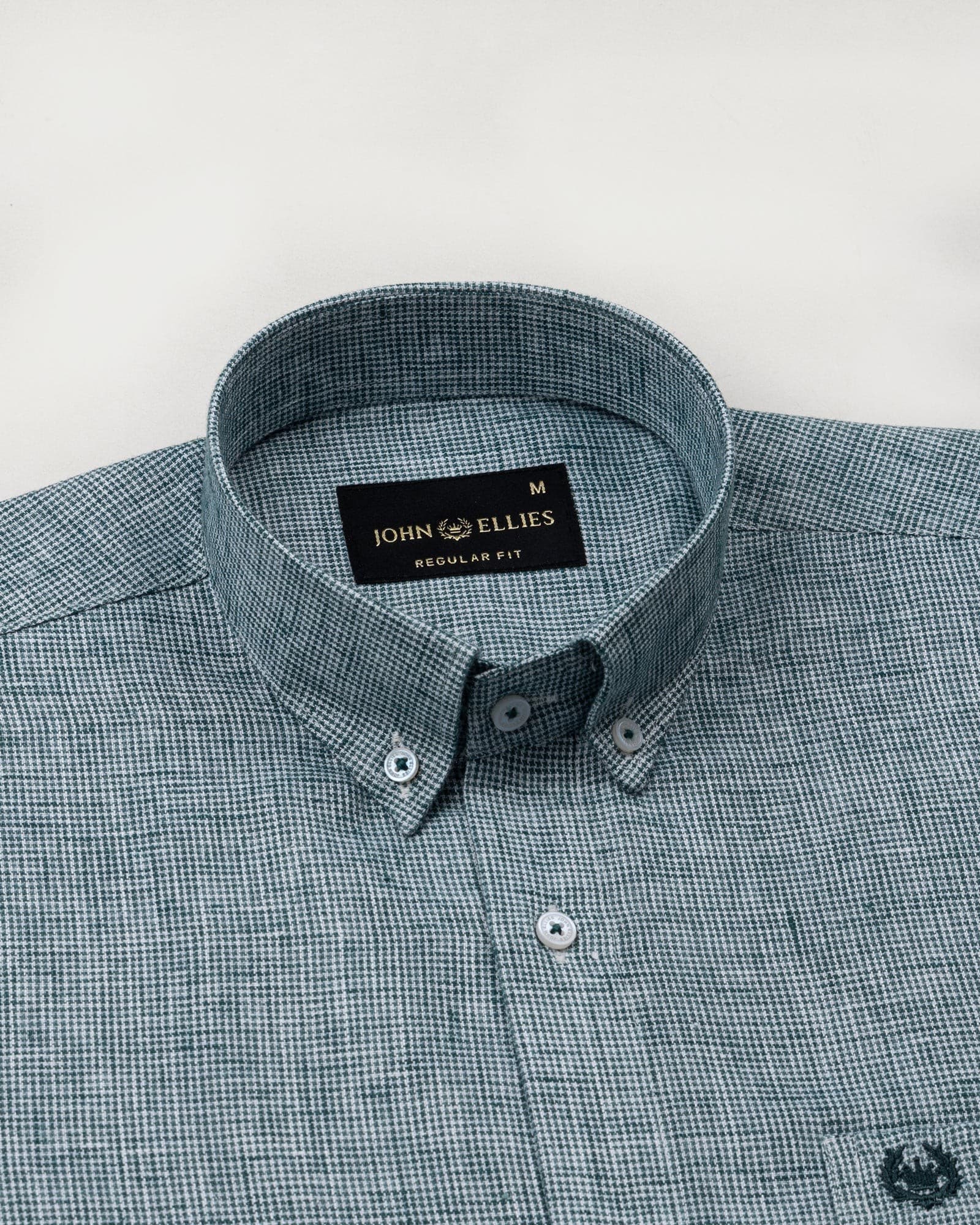 Parcore Green Check Button Down Linen Cotton Shirt