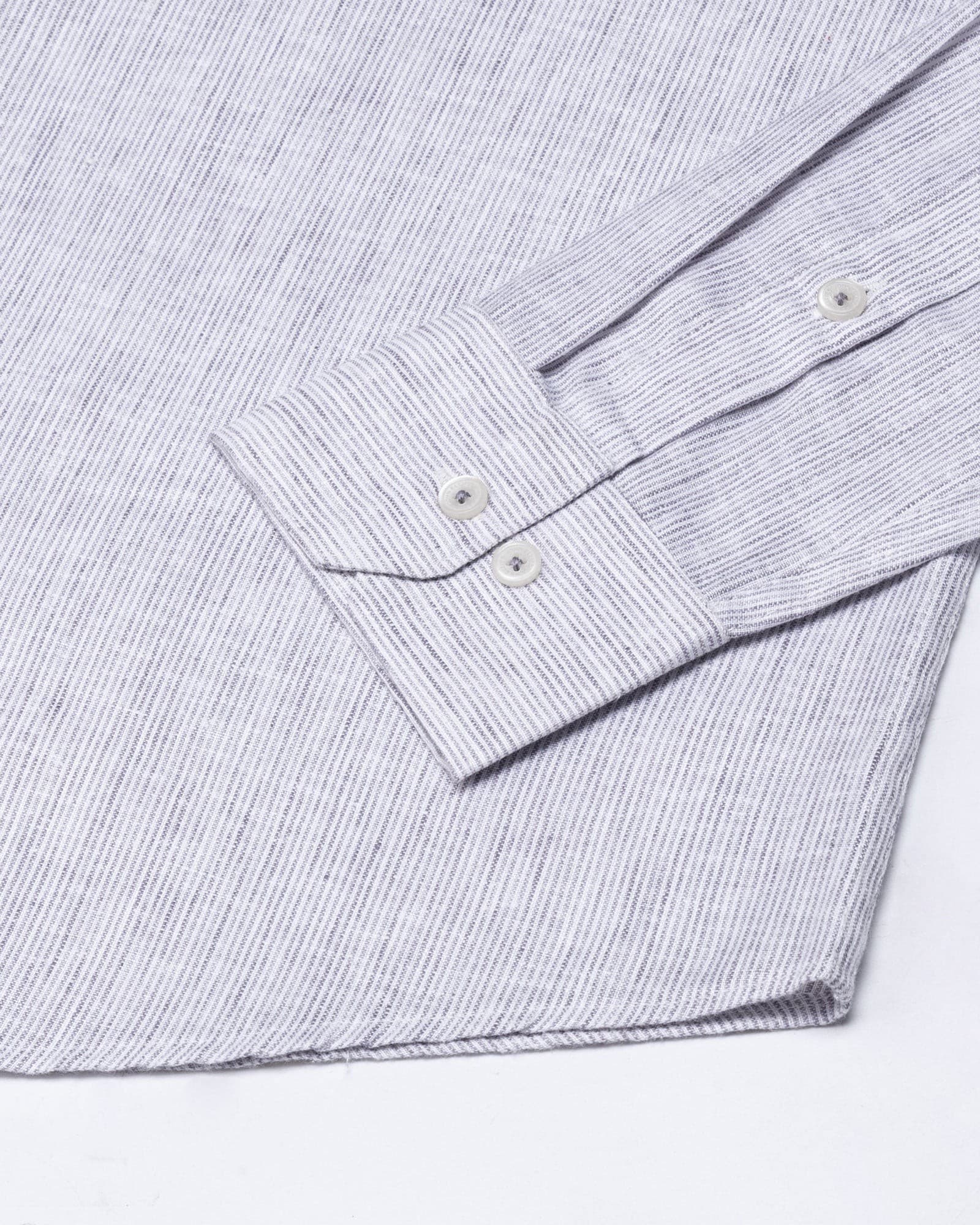 Macbeth Purple Stripe Button Down Linen Shirt