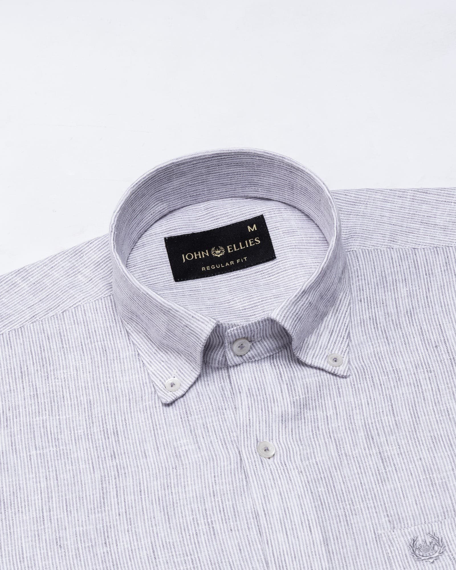 Macbeth Purple Stripe Button Down Linen Shirt