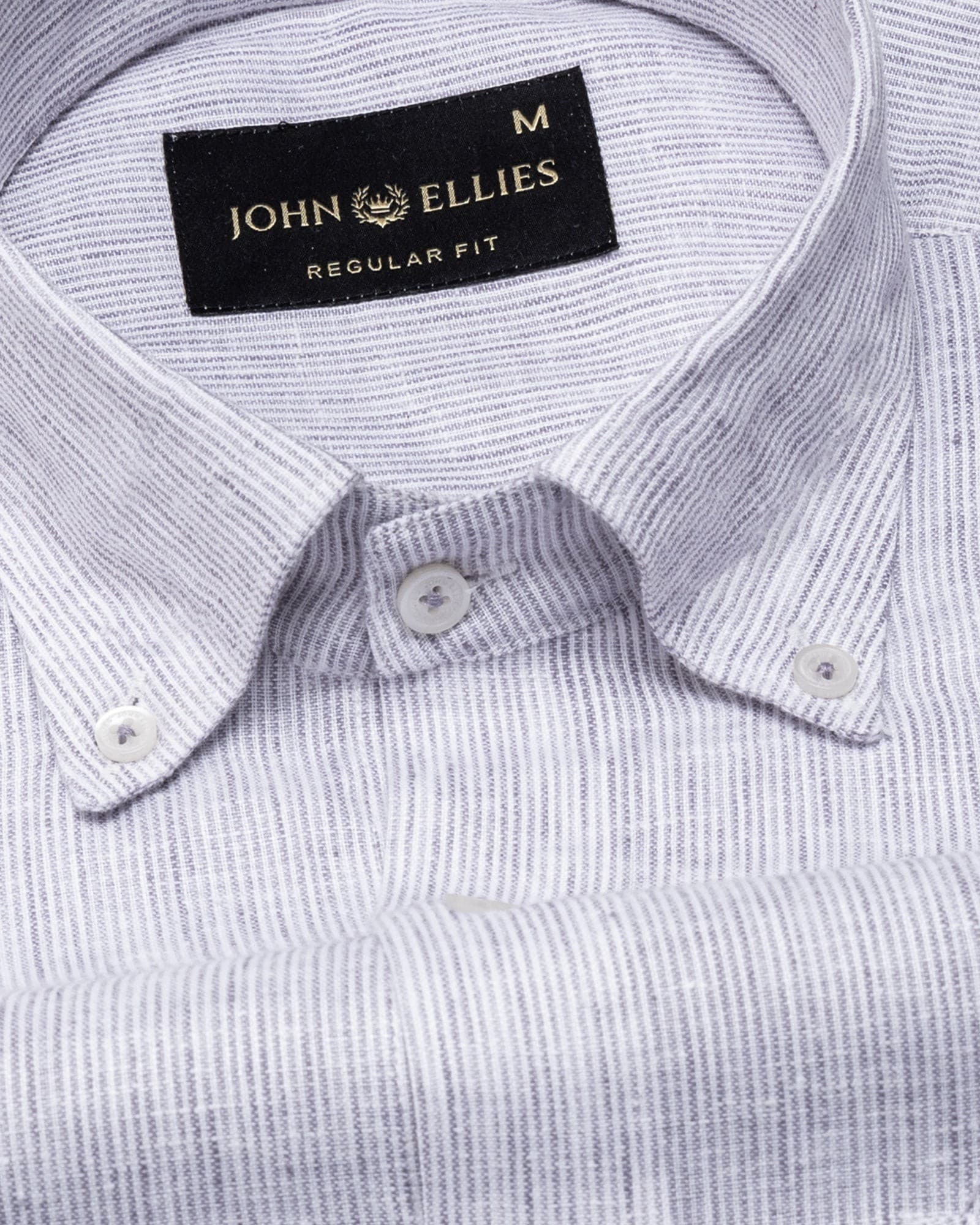 Macbeth Purple Stripe Button Down Linen Shirt