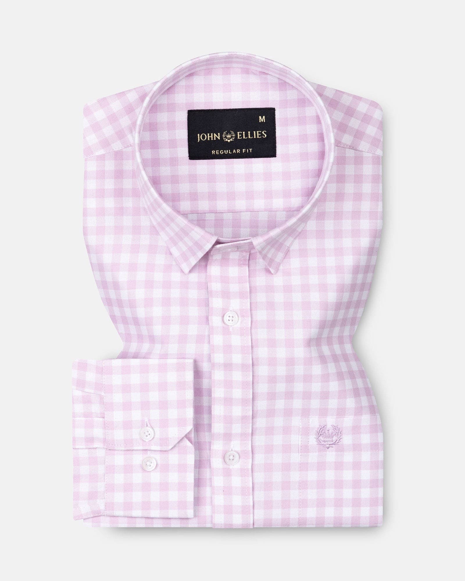 Asford Pink Hidden Button Down Oxford Cotton Shirt