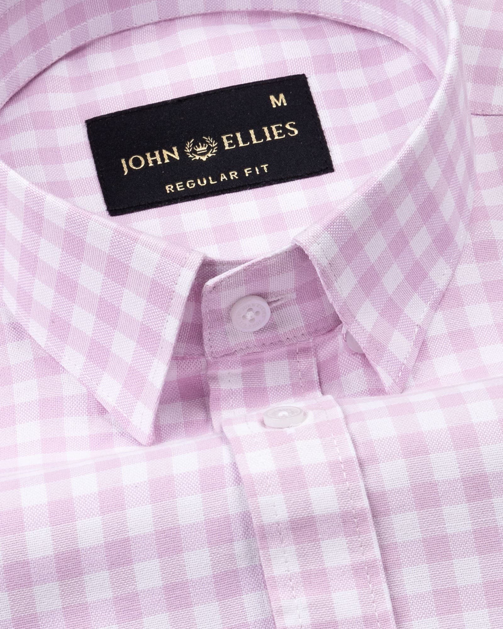 Asford Pink Hidden Button Down Oxford Cotton Shirt