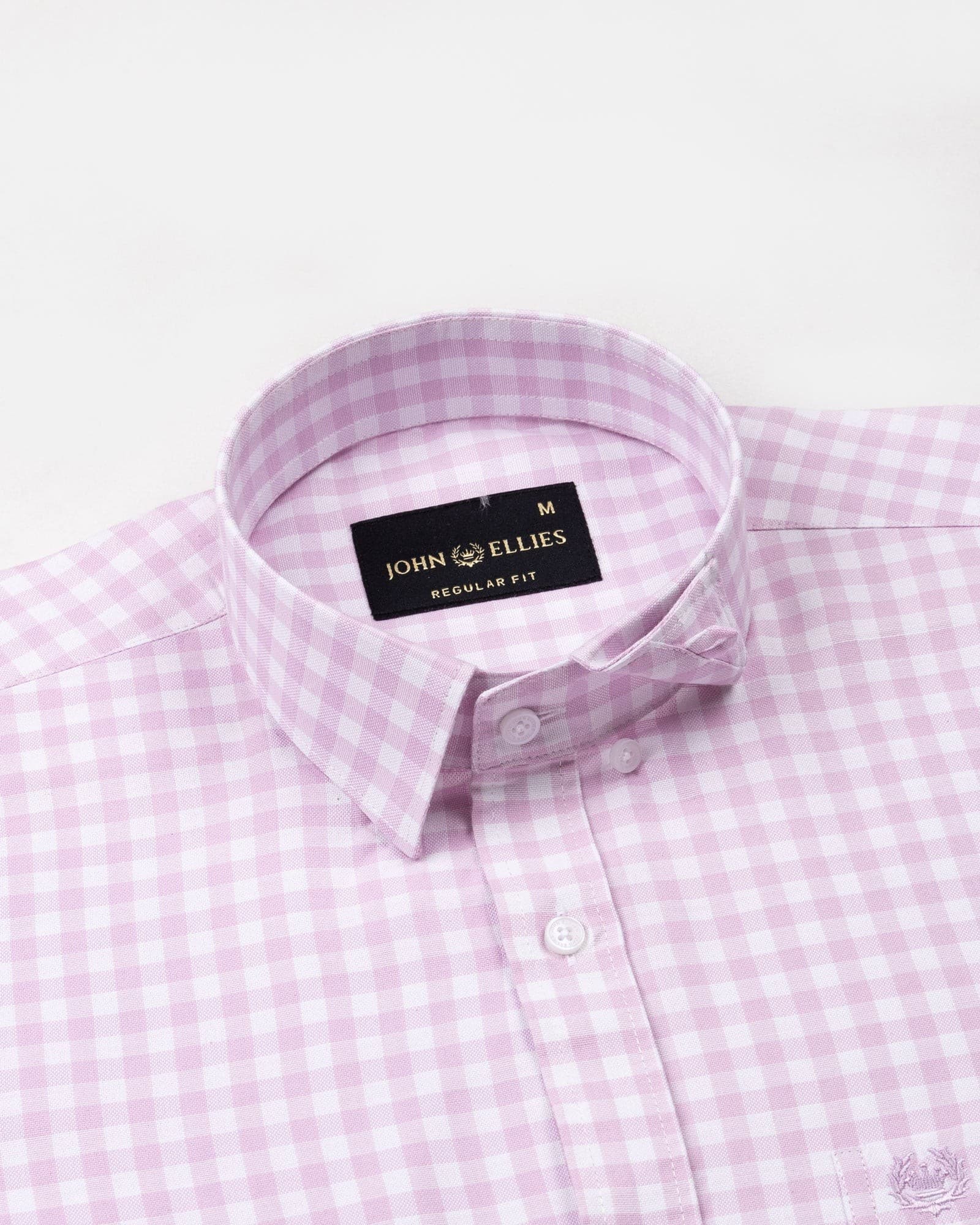 Asford Pink Hidden Button Down Oxford Cotton Shirt