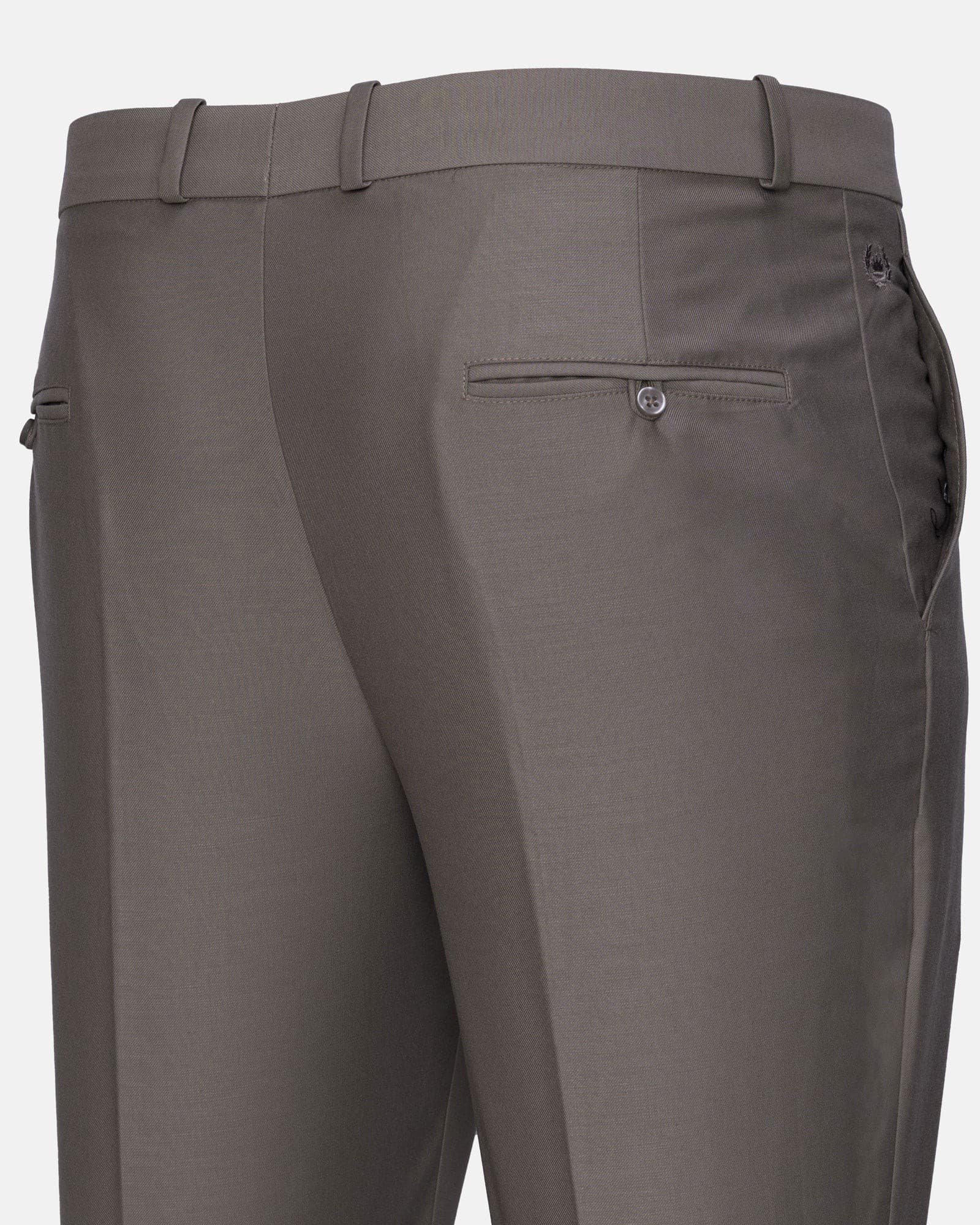 Madls Khaki Plain Formal Cotton Pant
