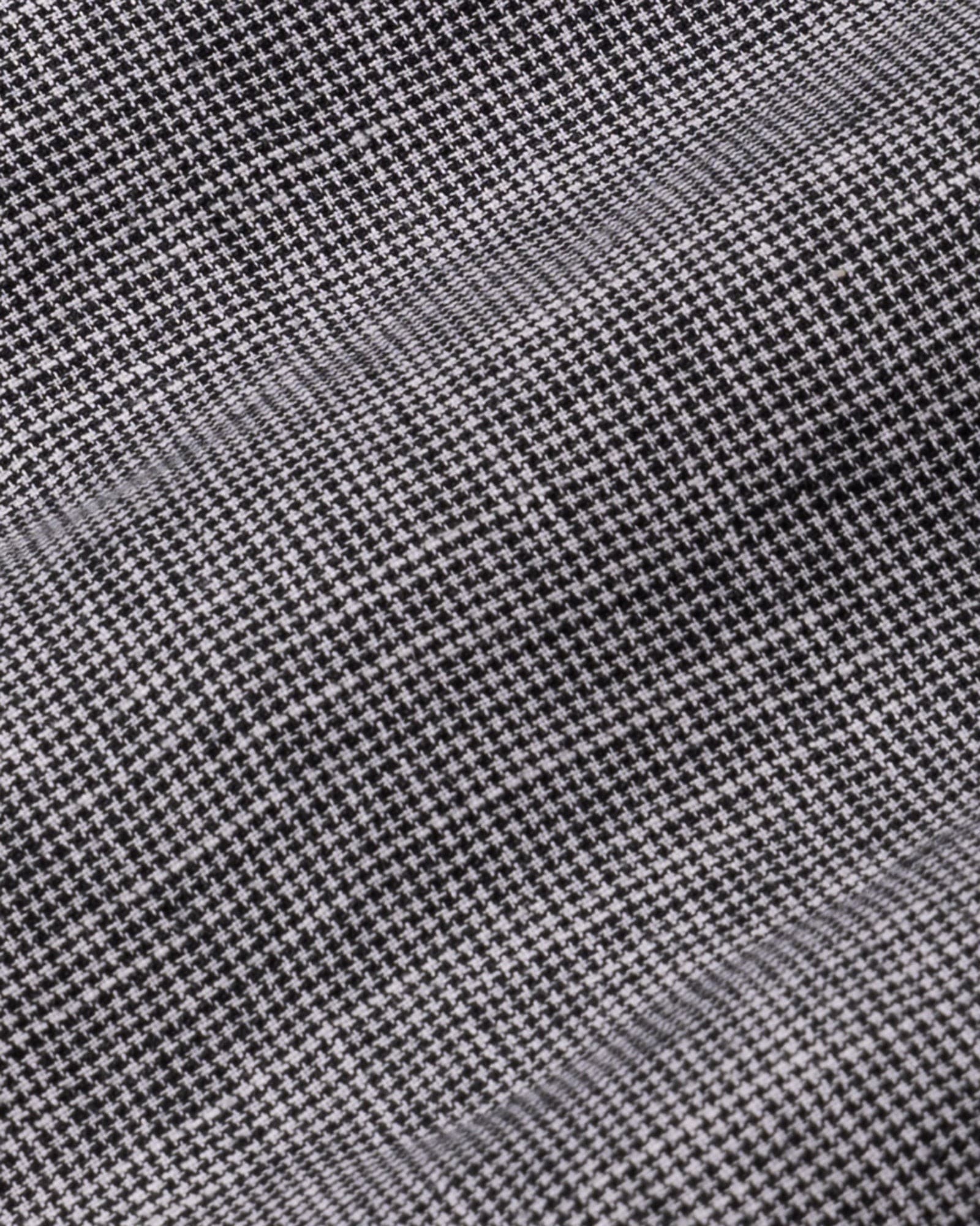 Zinots Black Houndstooth Check Button Down Linen Shirt