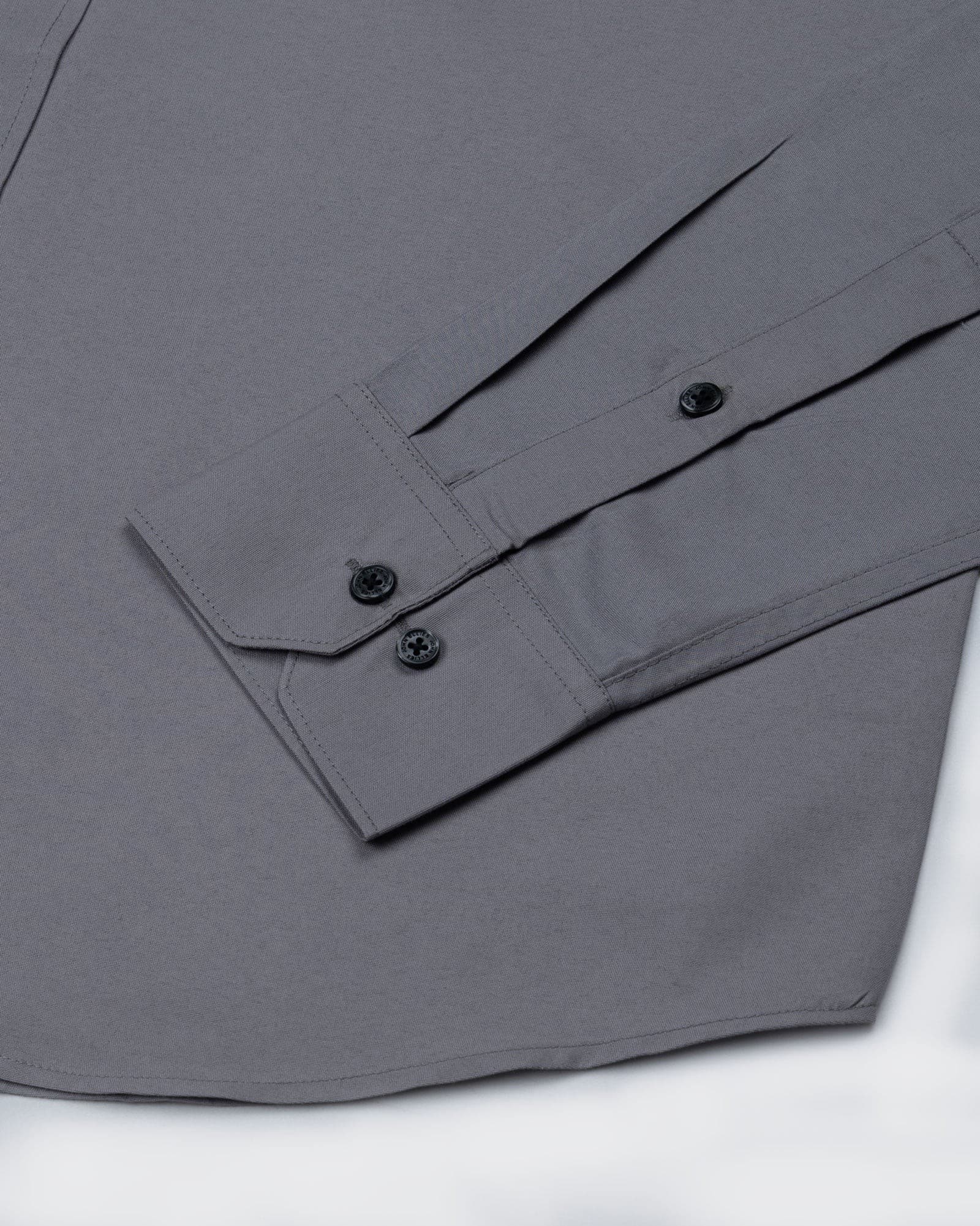 Monza Silver Plain Button Down Polyester Shirt