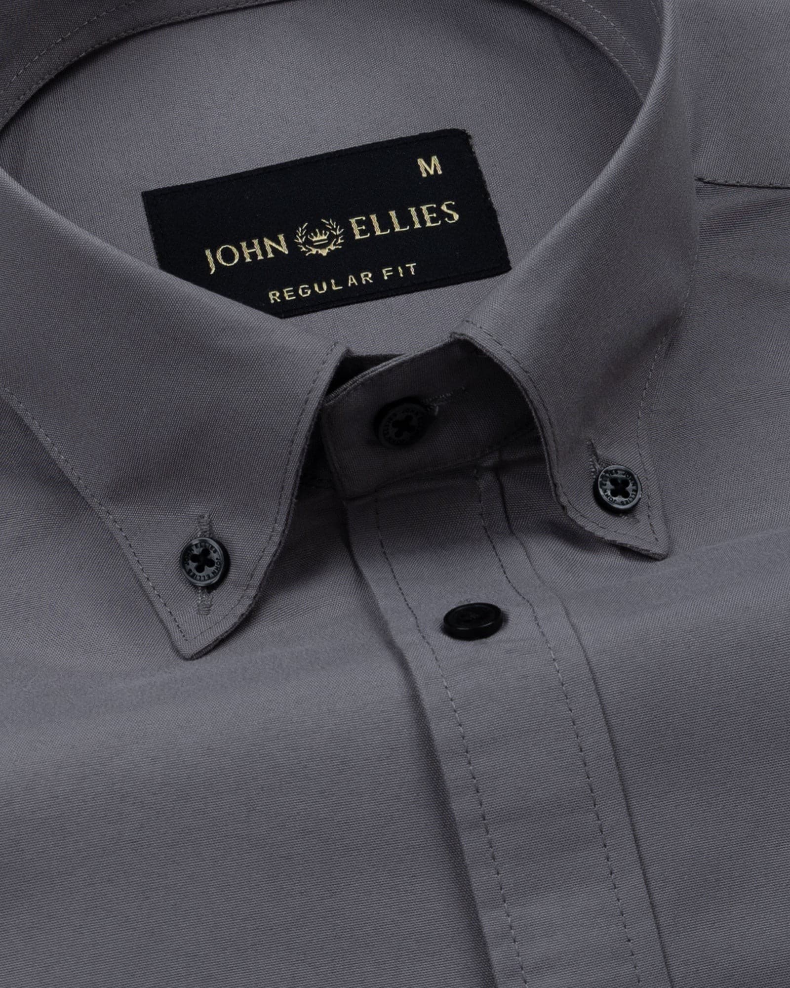 Monza Silver Plain Button Down Polyester Shirt