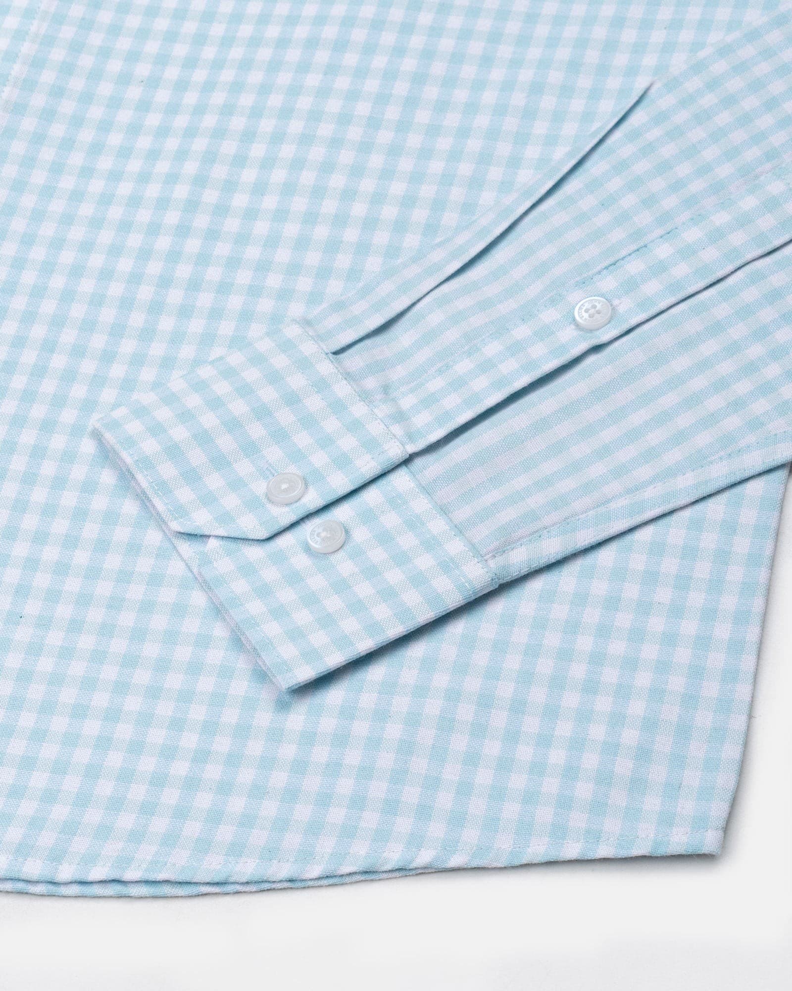 Prascot Sky Blue Check Oxford Cotton Shirt