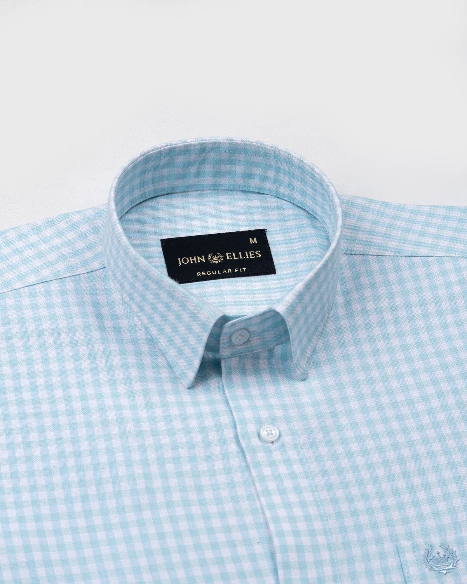 Prascot Sky Blue Check Oxford Cotton Shirt