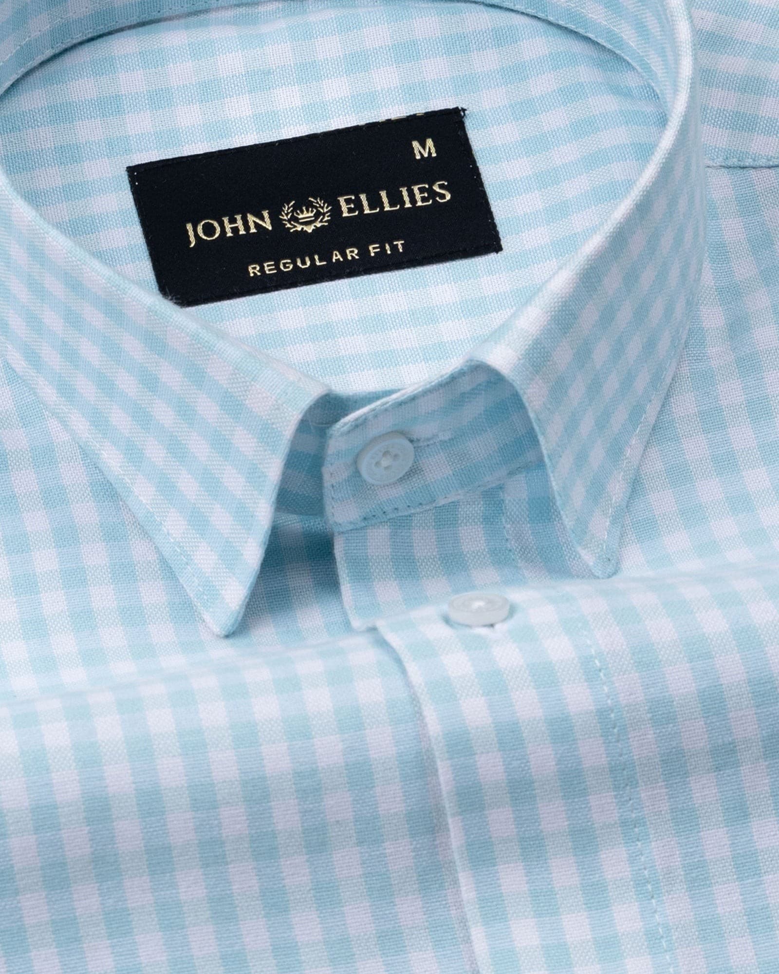 Prascot Sky Blue Check Oxford Cotton Shirt