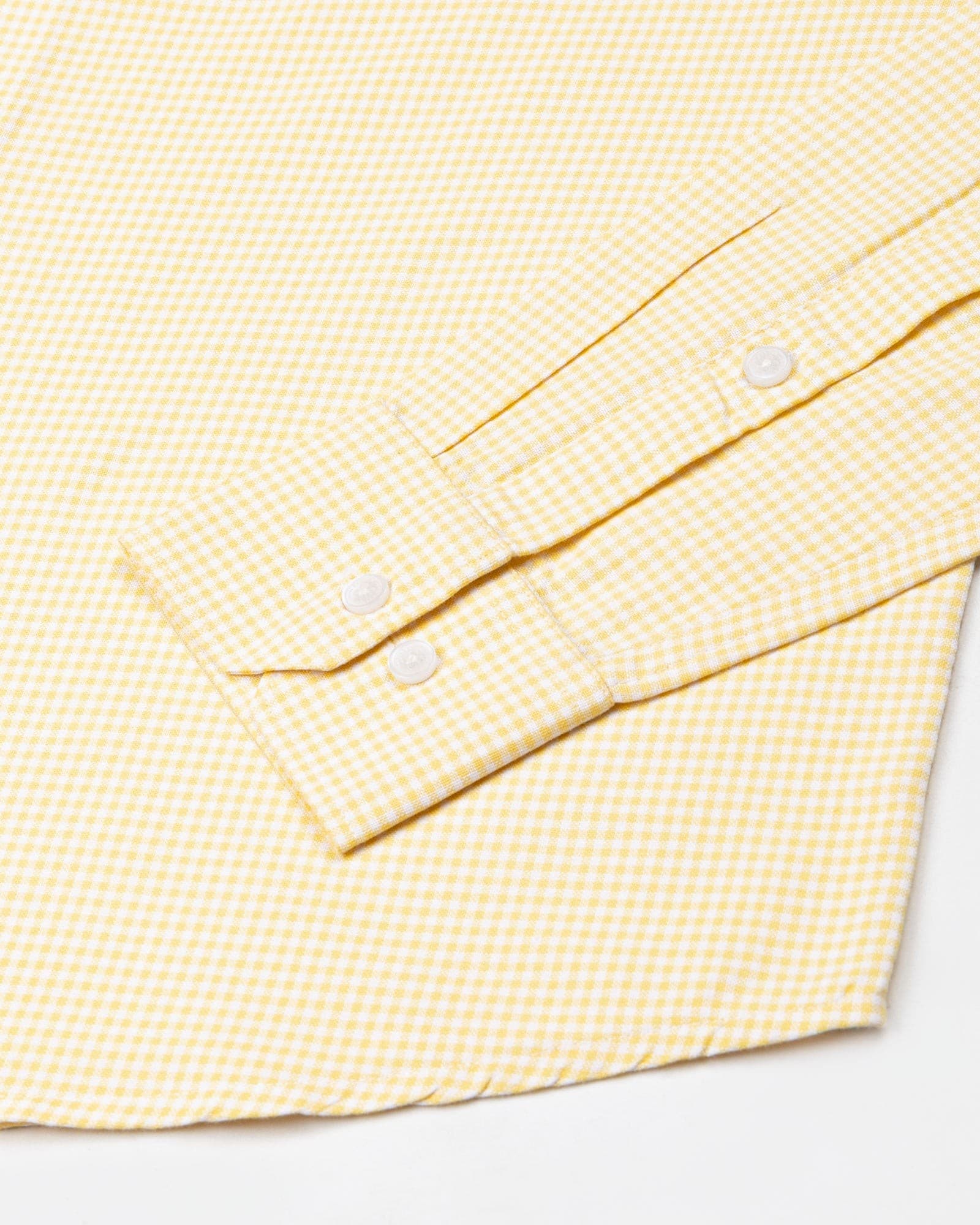 Cipher Yellow Check Button Down Oxford Cotton Shirt