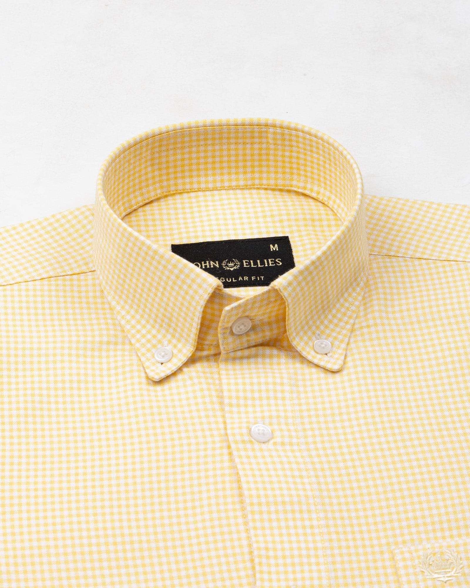Cipher Yellow Check Button Down Oxford Cotton Shirt