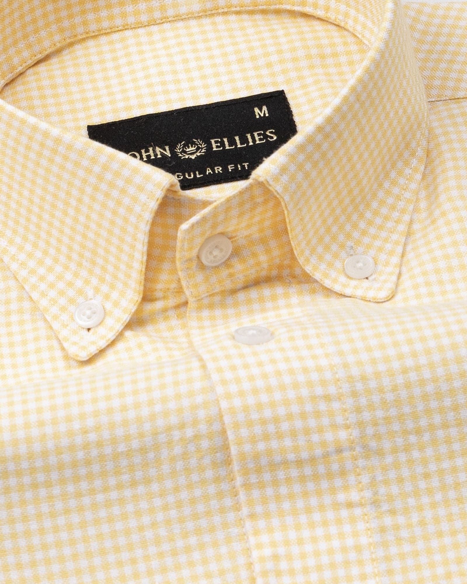 Cipher Yellow Check Button Down Oxford Cotton Shirt