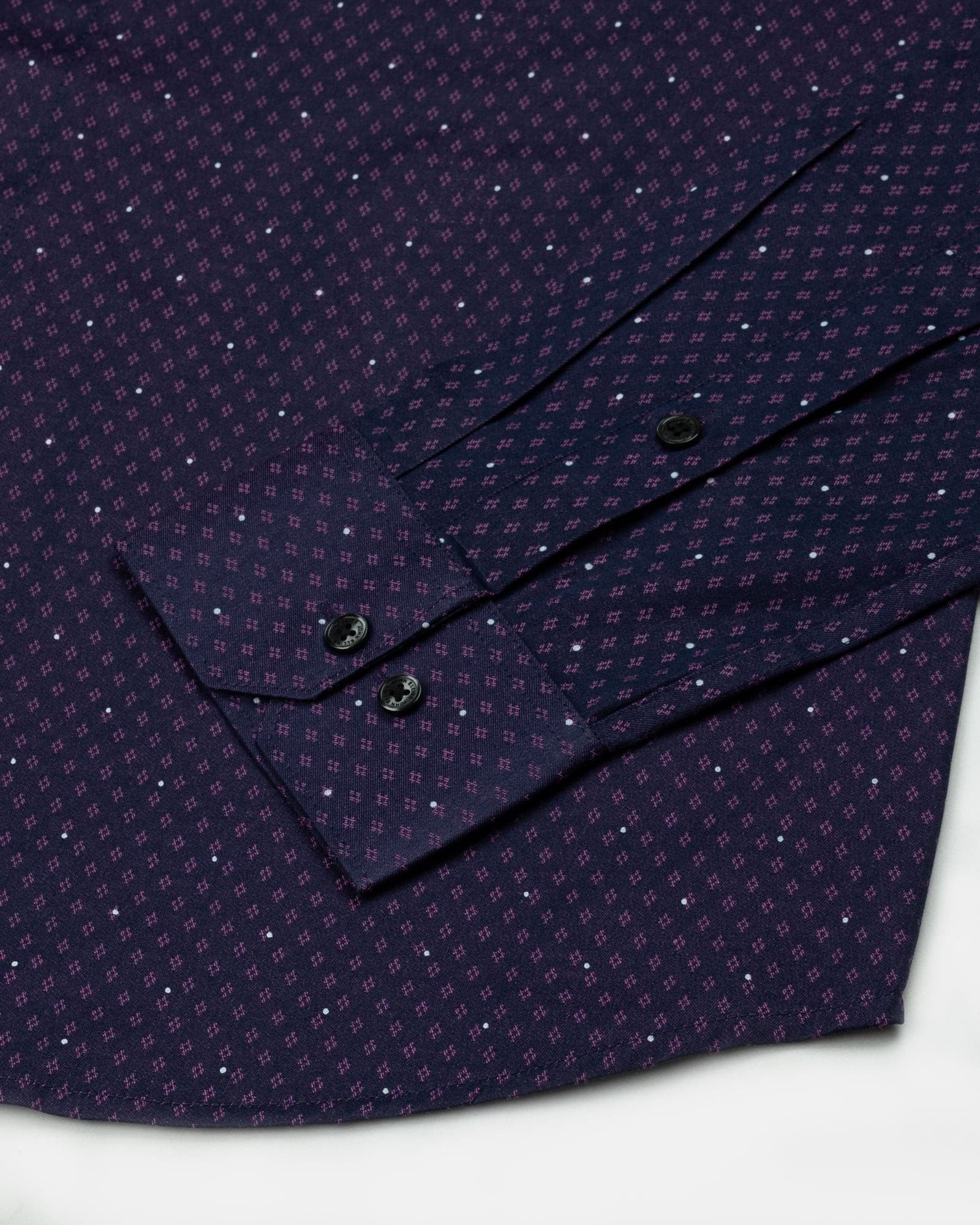 Luwan Purple Printed Dobby Cotton Shirt