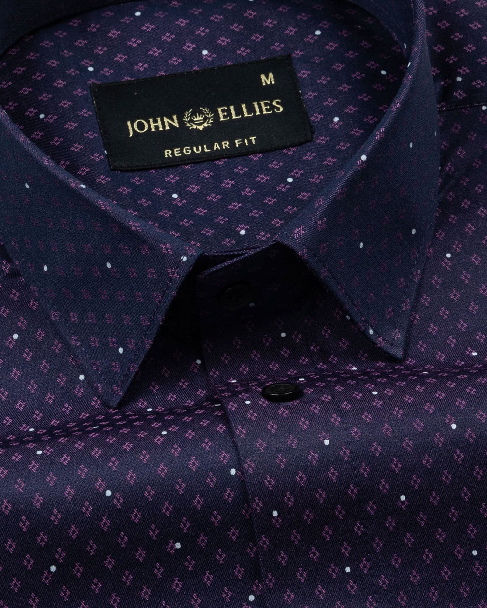 Luwan Purple Printed Dobby Cotton Shirt