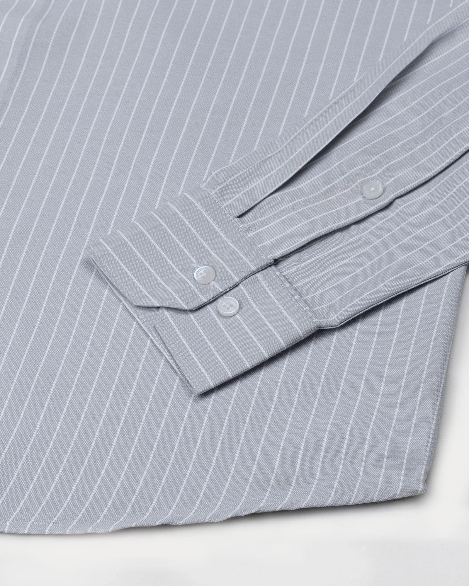 Seashel Silver Stripe Button Down Oxford Cotton Shirt