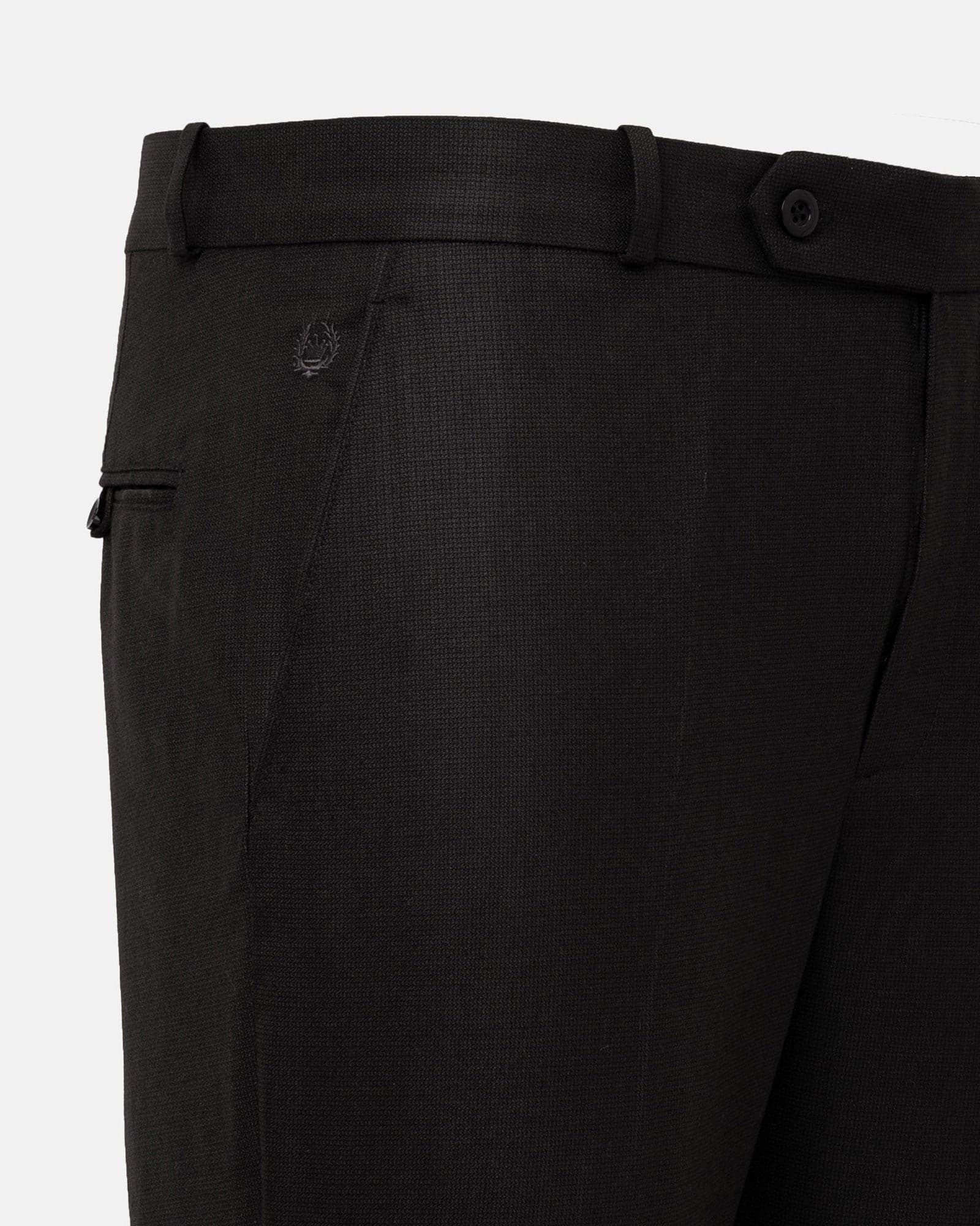 Mance Coffee Textured Formal Cotton Pant