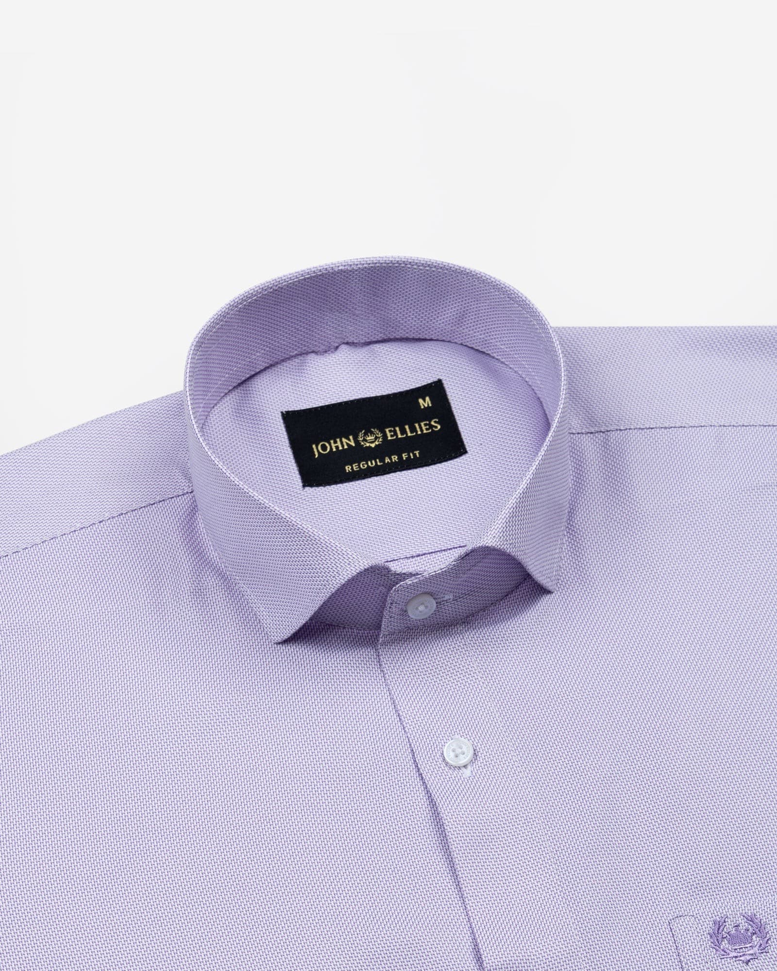 Marcell Lavender Textured Cutaway Cotton Shirt