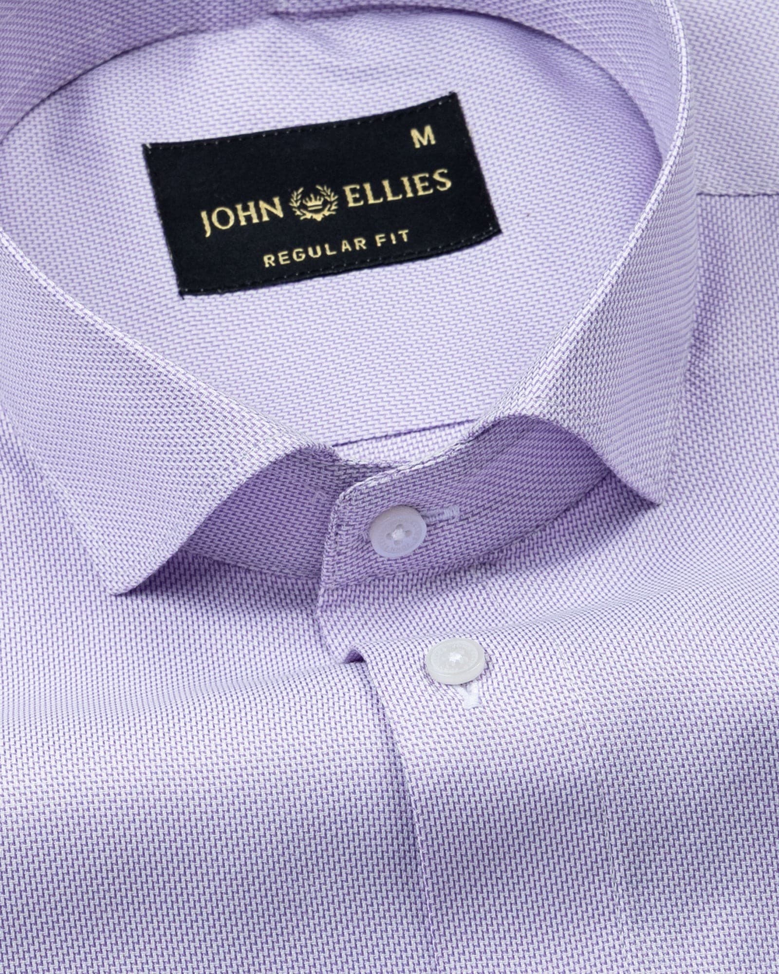 Marcell Lavender Textured Cutaway Cotton Shirt