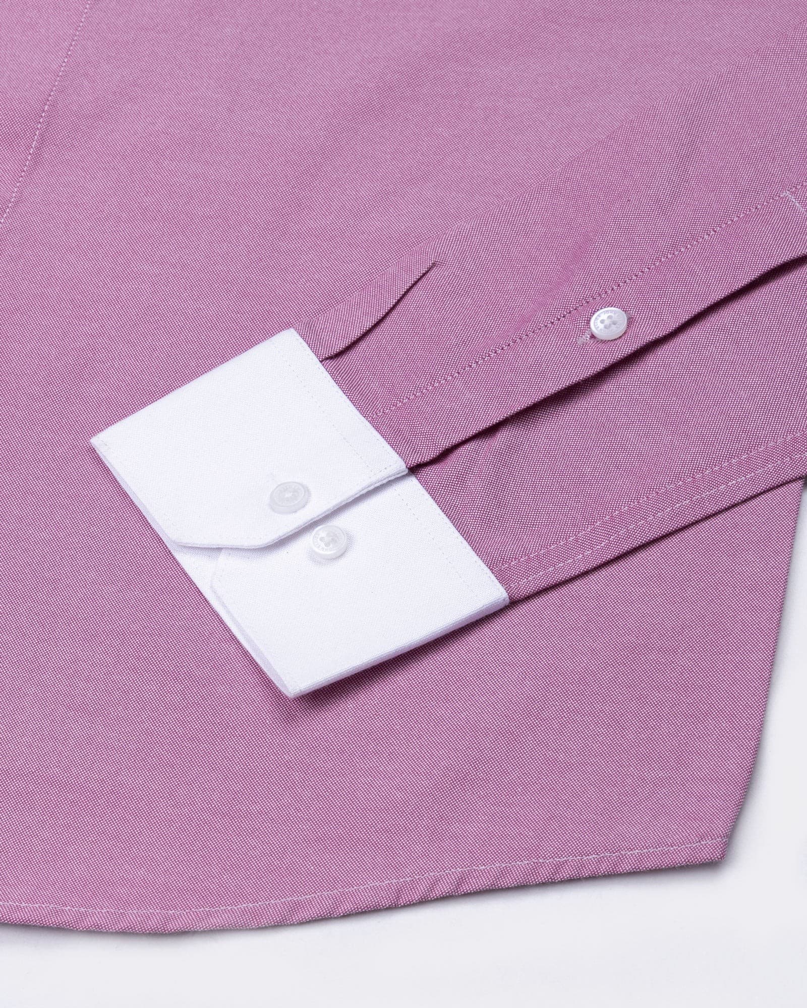 Raven Magenta White Cuff Collar Oxford Cotton Shirt