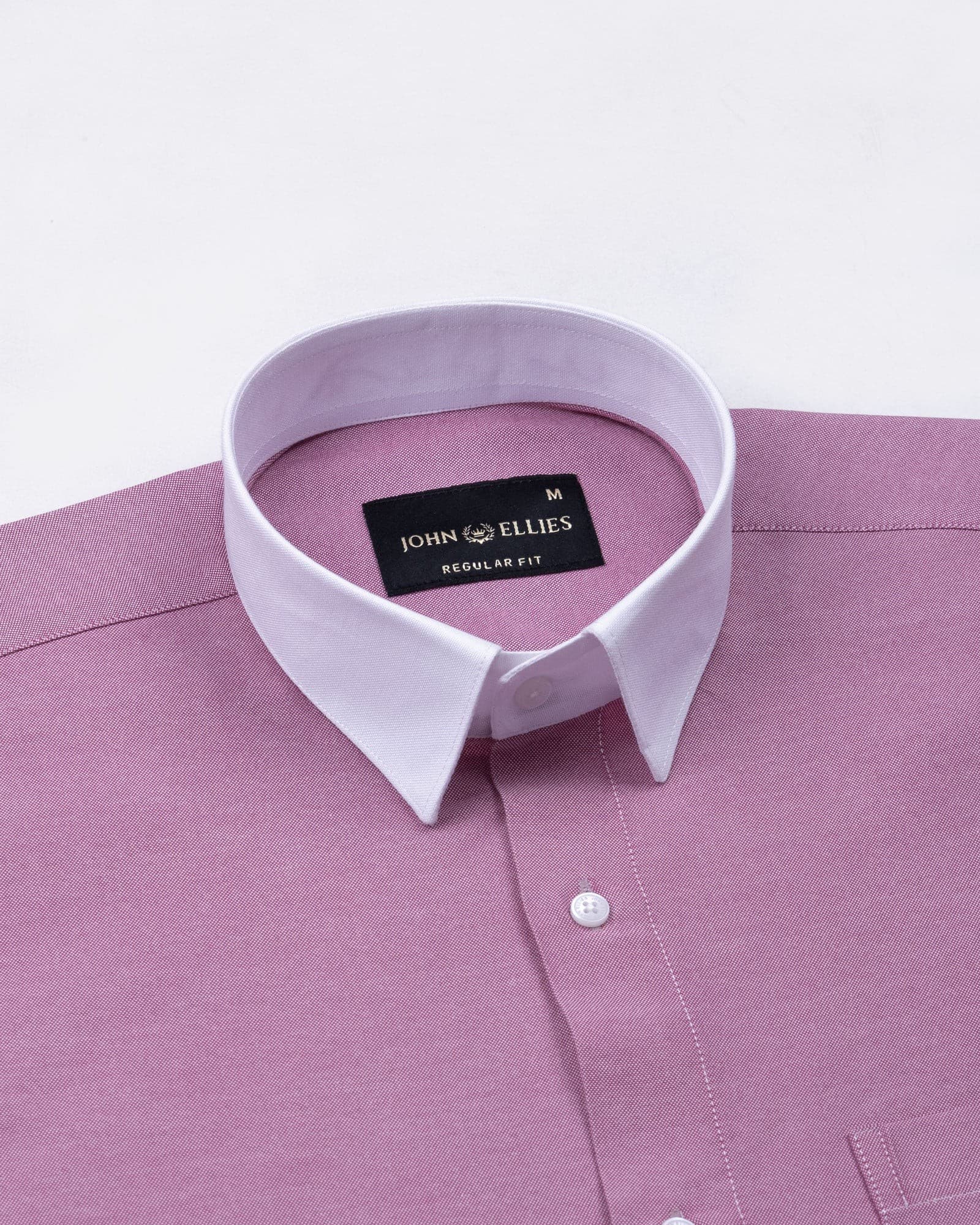 Raven Magenta White Cuff Collar Oxford Cotton Shirt