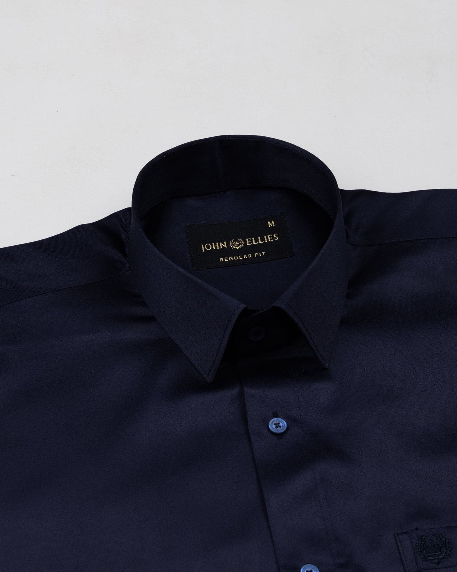 Wilson Navy Blue Plain Satin Shirt