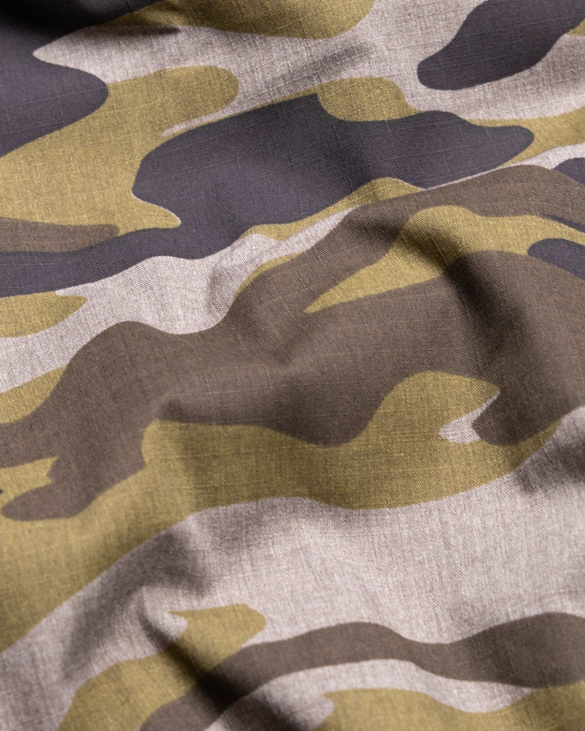 Sandrift Green With Quicksand Beige and Dorado Brown Camouflage Cotton Shorts