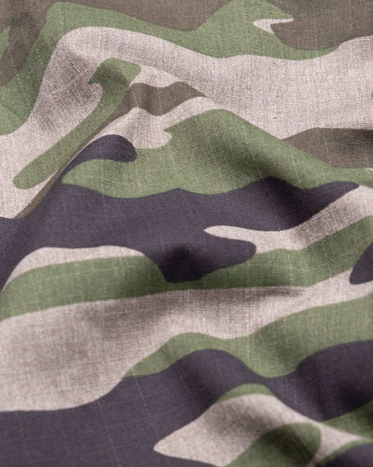 Tuscan Brown and Wenge Green Camouflage Cotton Shorts