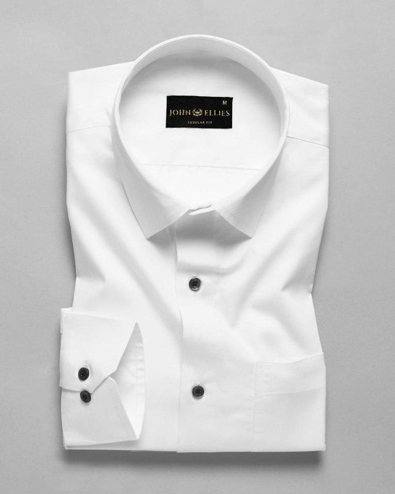 White Super Soft Black Button Premium Cotton Shirt