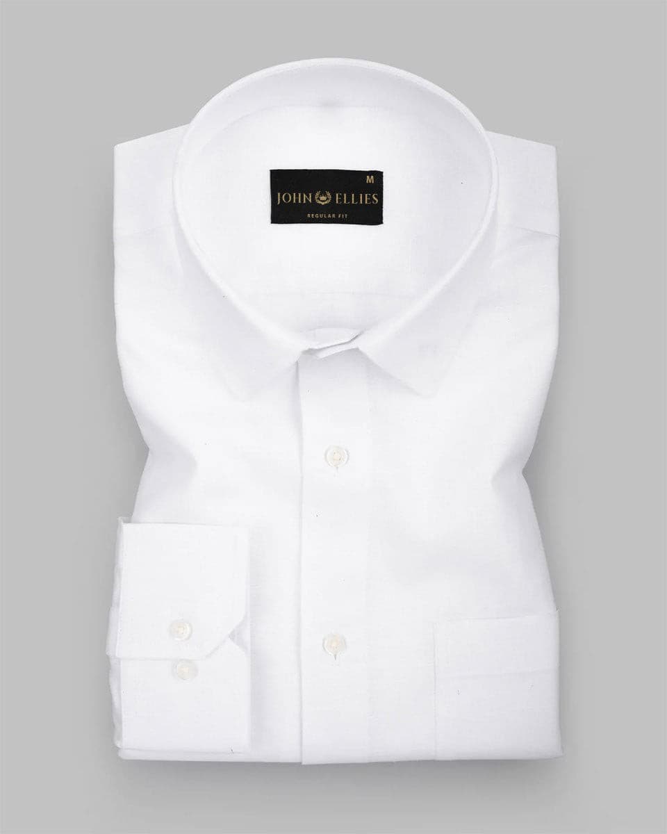 Bright White Luxurious Linen Shirt