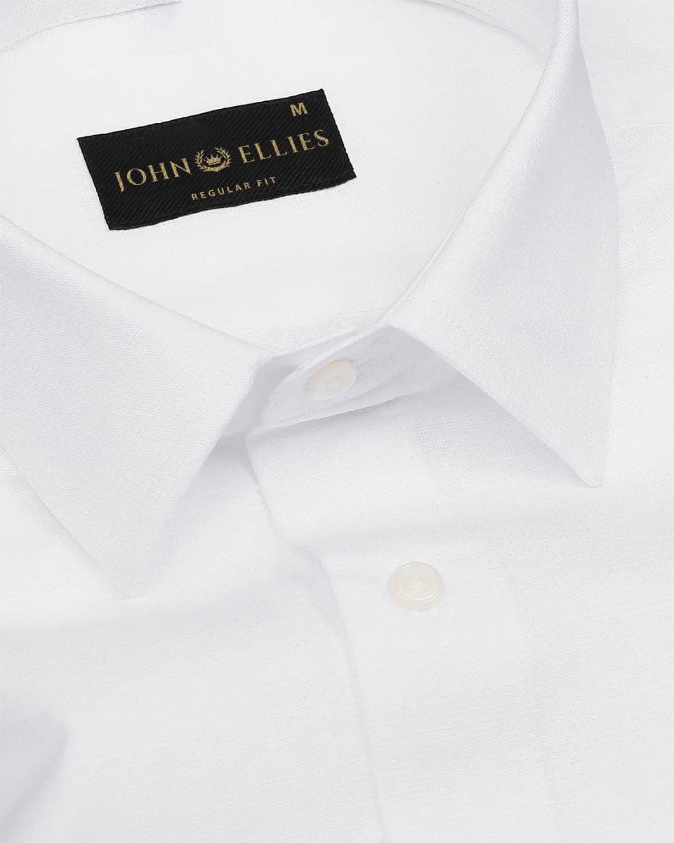 Bright White Luxurious Linen Shirt