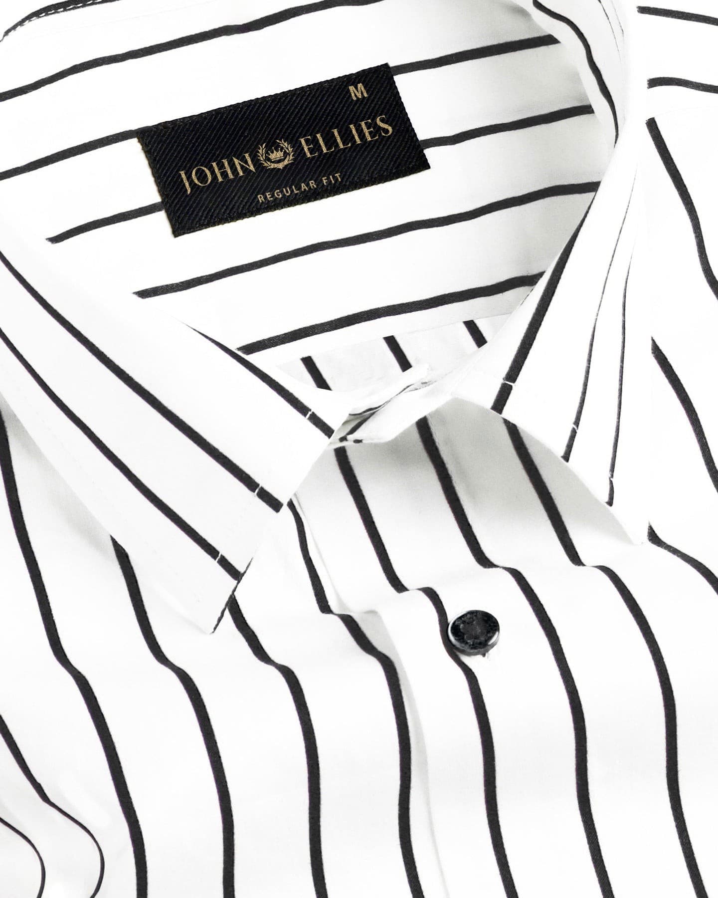 Black & White Stripe Lawn Cotton Men's Formal Shirt