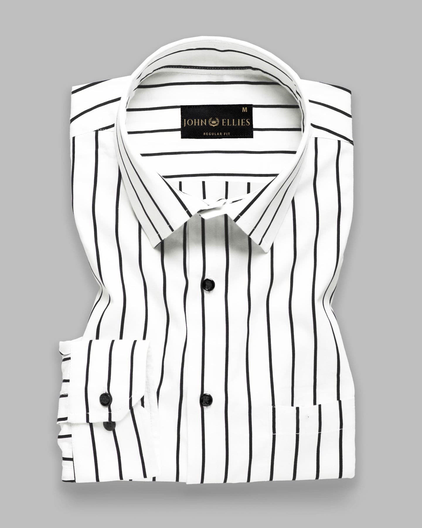 Black & White Stripe Lawn Cotton Men's Formal Shirt